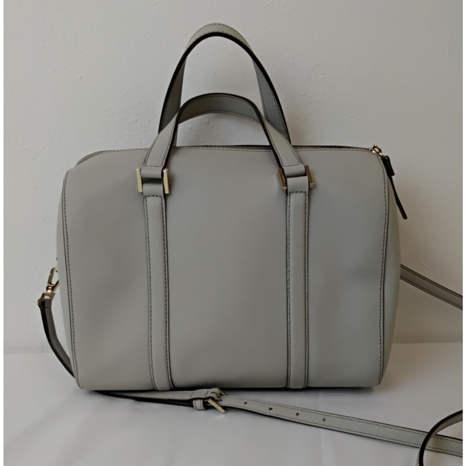Kate Spade Kate Spade Dome Handbag Gray Pebbled Leather Purse Crossbody Size ONE SIZE - 4 Thumbnail