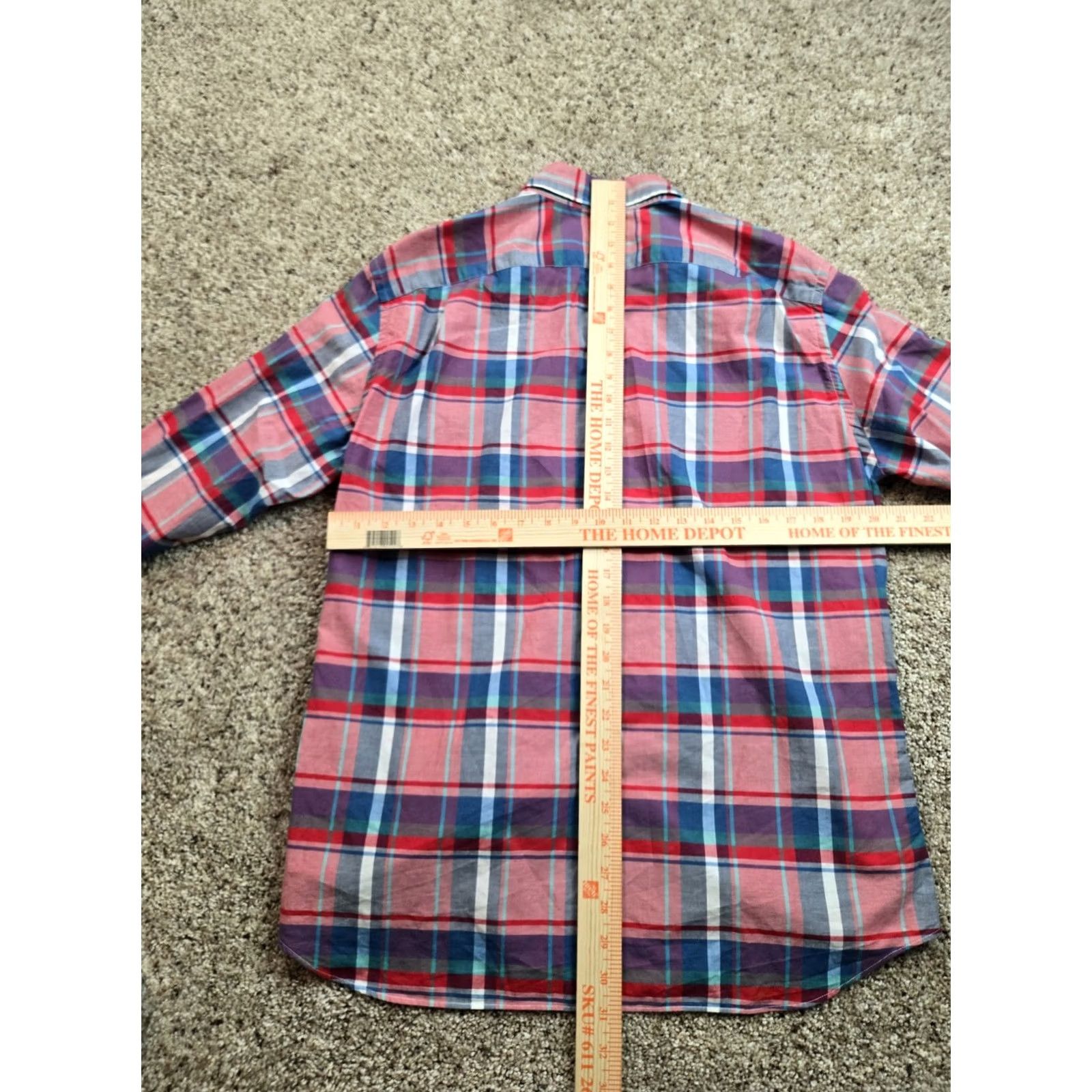 J.Crew J.CREW Shirt Mens Large Red Plaid Slim Fit Long Sleeve Cotton Button Up Size US L / EU 52-54 / 3 - 7 Thumbnail