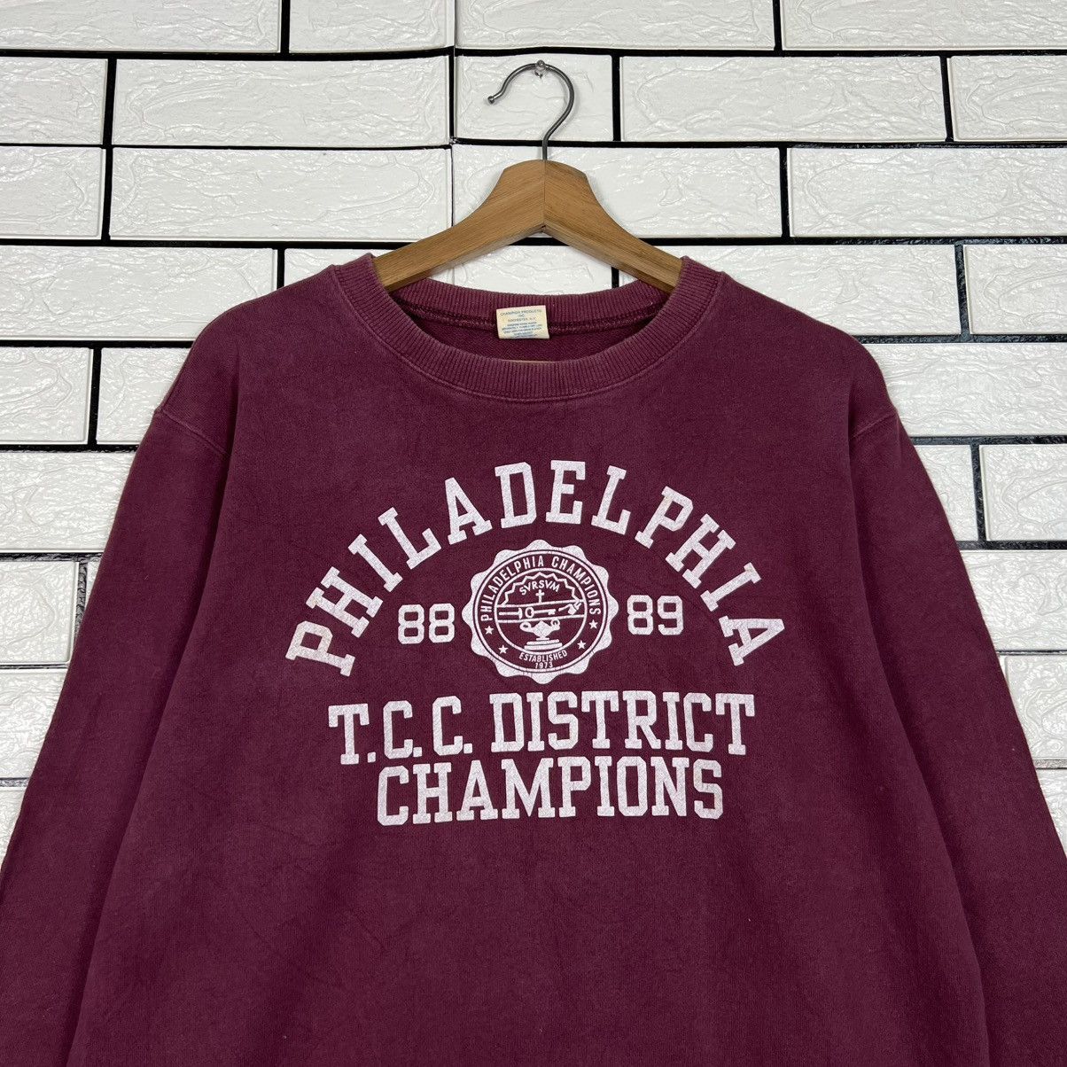 Champion PHILADELPHIA CHAMPIONS Crewneck Sweatshirt Purple #3953-C180 Size US M / EU 48-50 / 2 - 2 Thumbnail