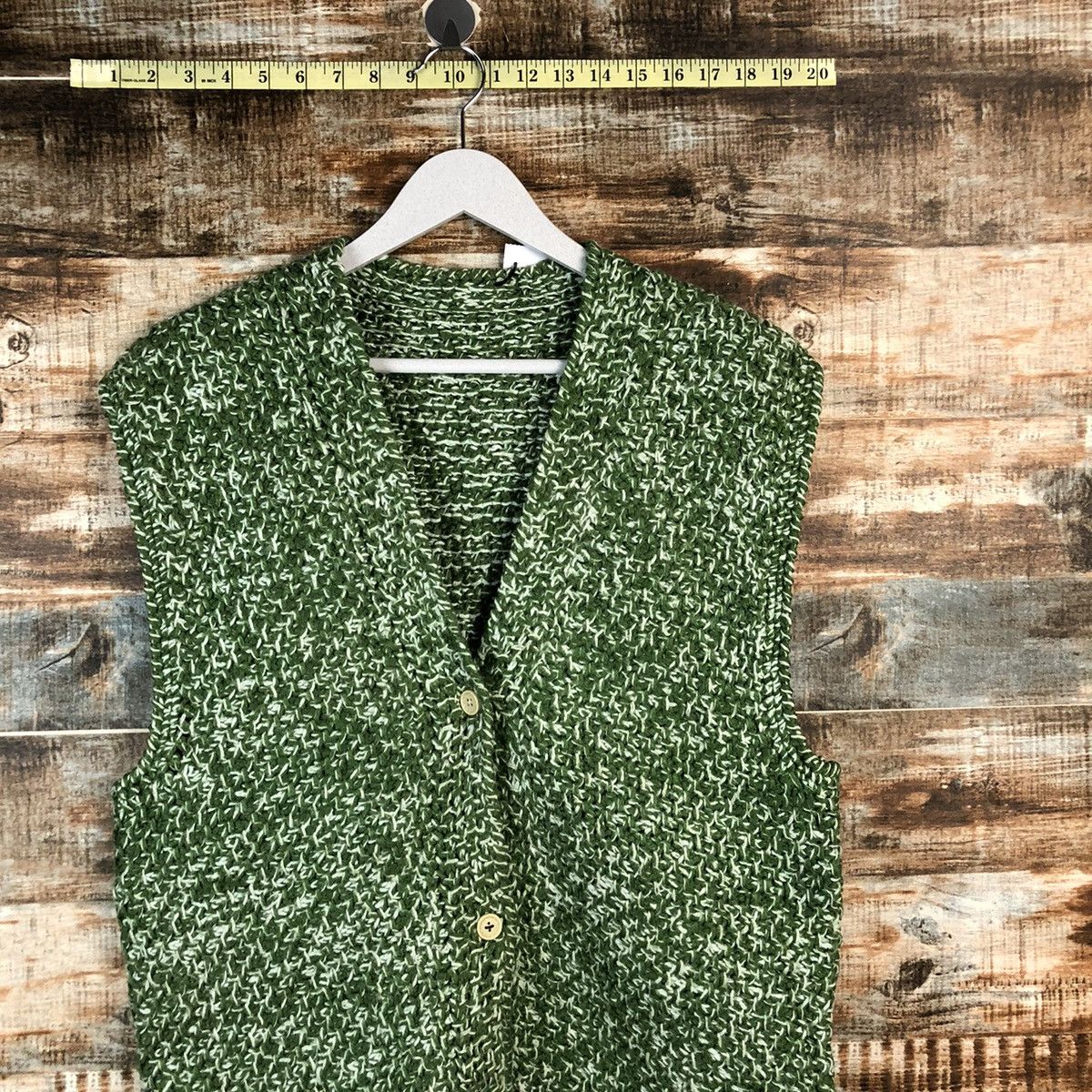 Handmade Hand Made vintage Green Vest Knitwear #A2190 Size US M / EU 48-50 / 2 - 5 Thumbnail