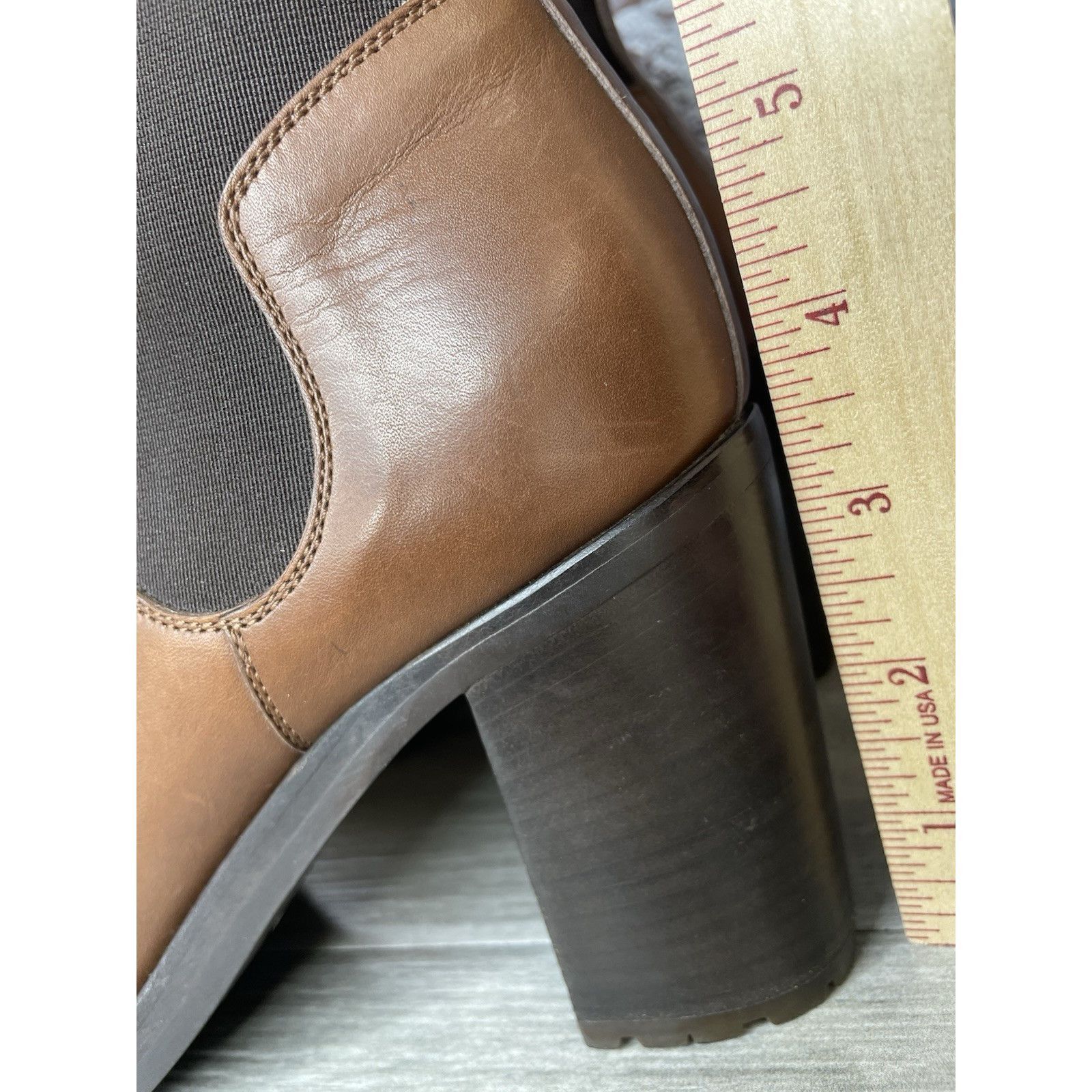 Sartore Sartore Paris Brown Leather Ankle Chelsea Vibram Heel Bootie Size US 7.5 / IT 37.5 - 10 Thumbnail