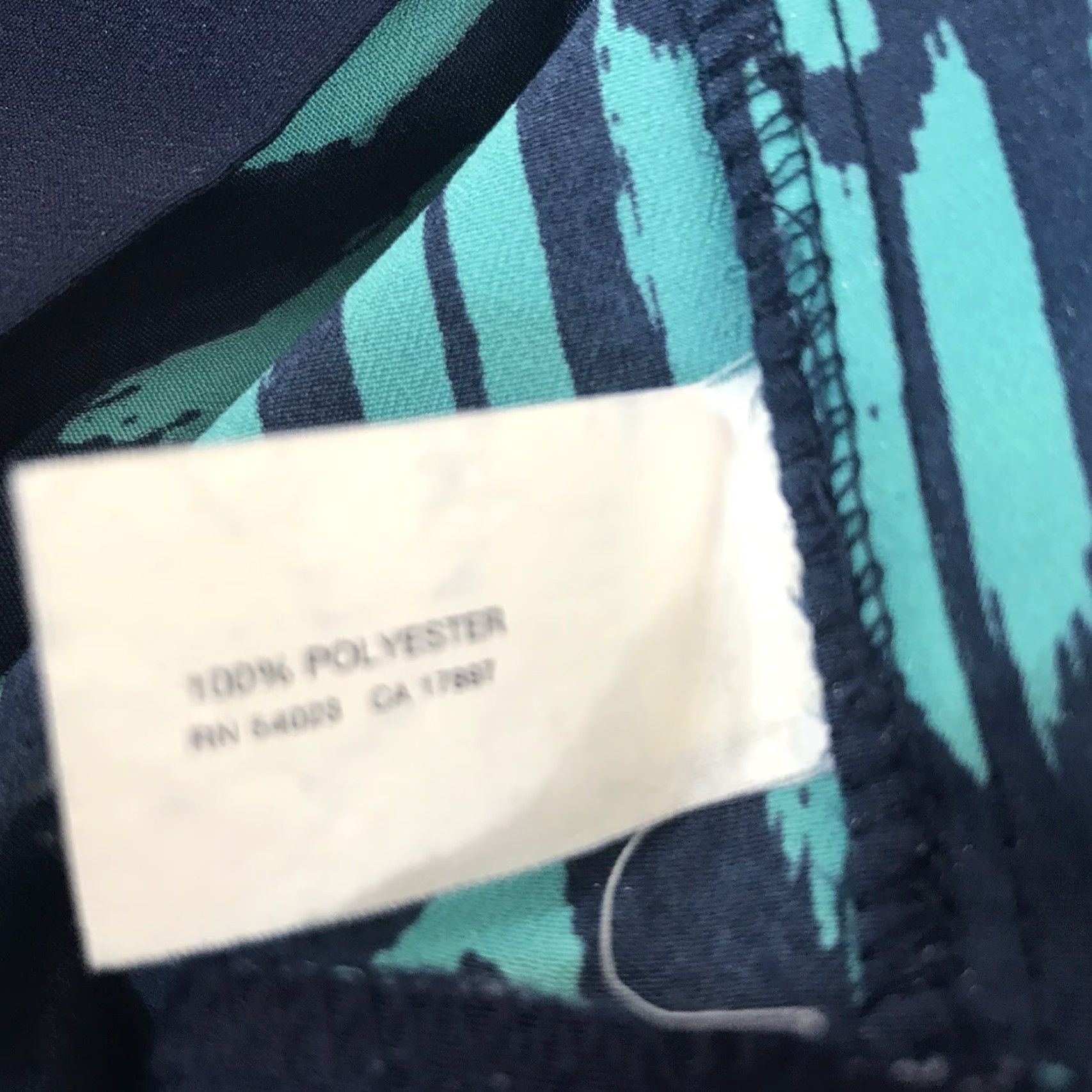 Gap GAP Teal Navy Geometric Lace-Up Neckline Shift Dress Womens XS Knee Length Lightweight Pockets Size XS / US 0-2 / IT 36-38 - 4 Thumbnail