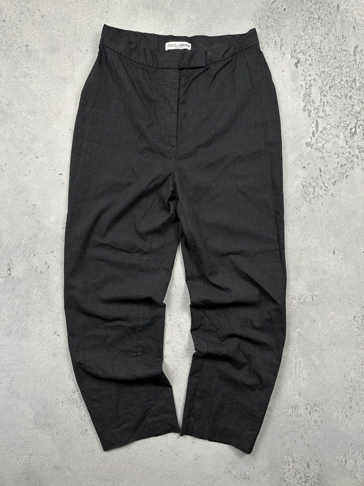 Vintage Dolce & Gabbana Wool Straight Trousers Made in Italy