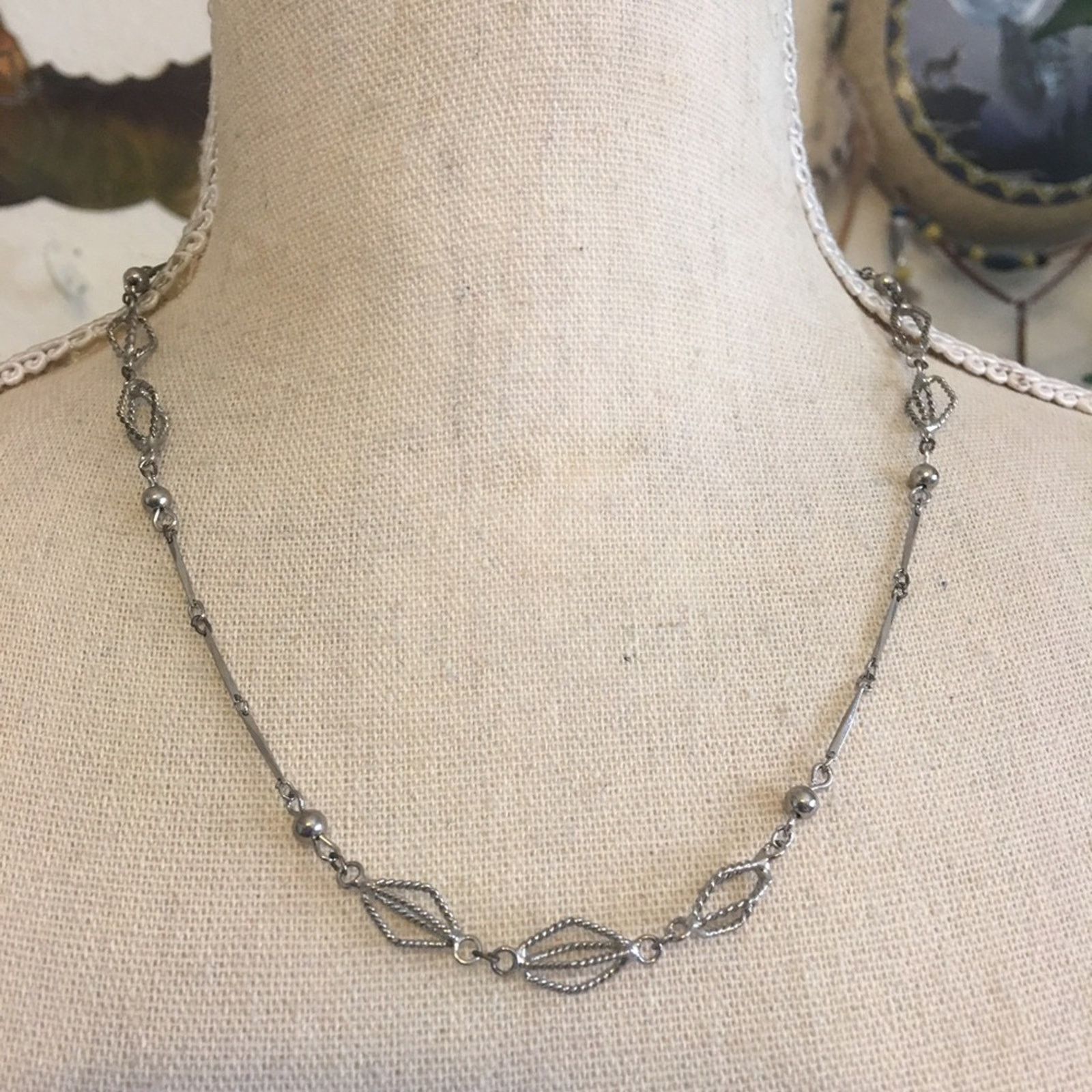Vintage Vintage 70s silver filigree cage chain necklace Size ONE SIZE - 1 Thumbnail