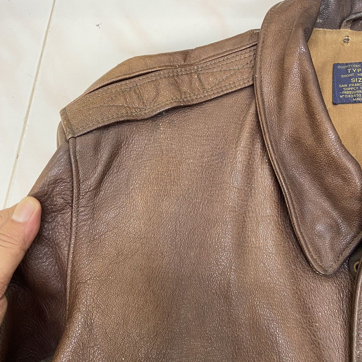 Genuine Leather Vtg Type A-2 San Francisco Aviation Sun Faded Leather Jacket Size US S / EU 44-46 / 1 - 5 Thumbnail