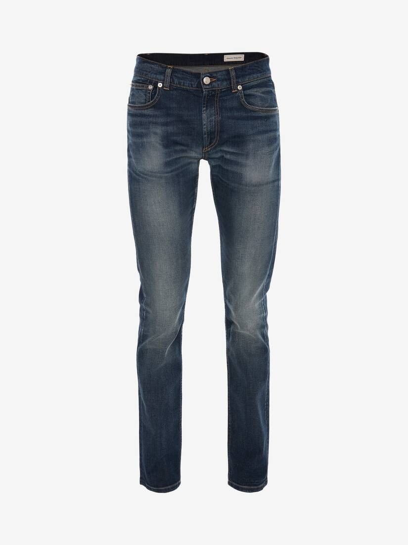 Alexander McQueen o1w1db10725 McQueen Graffiti Denim Jeans in Washed Blue Size US 38 / EU 54 - 1 Thumbnail
