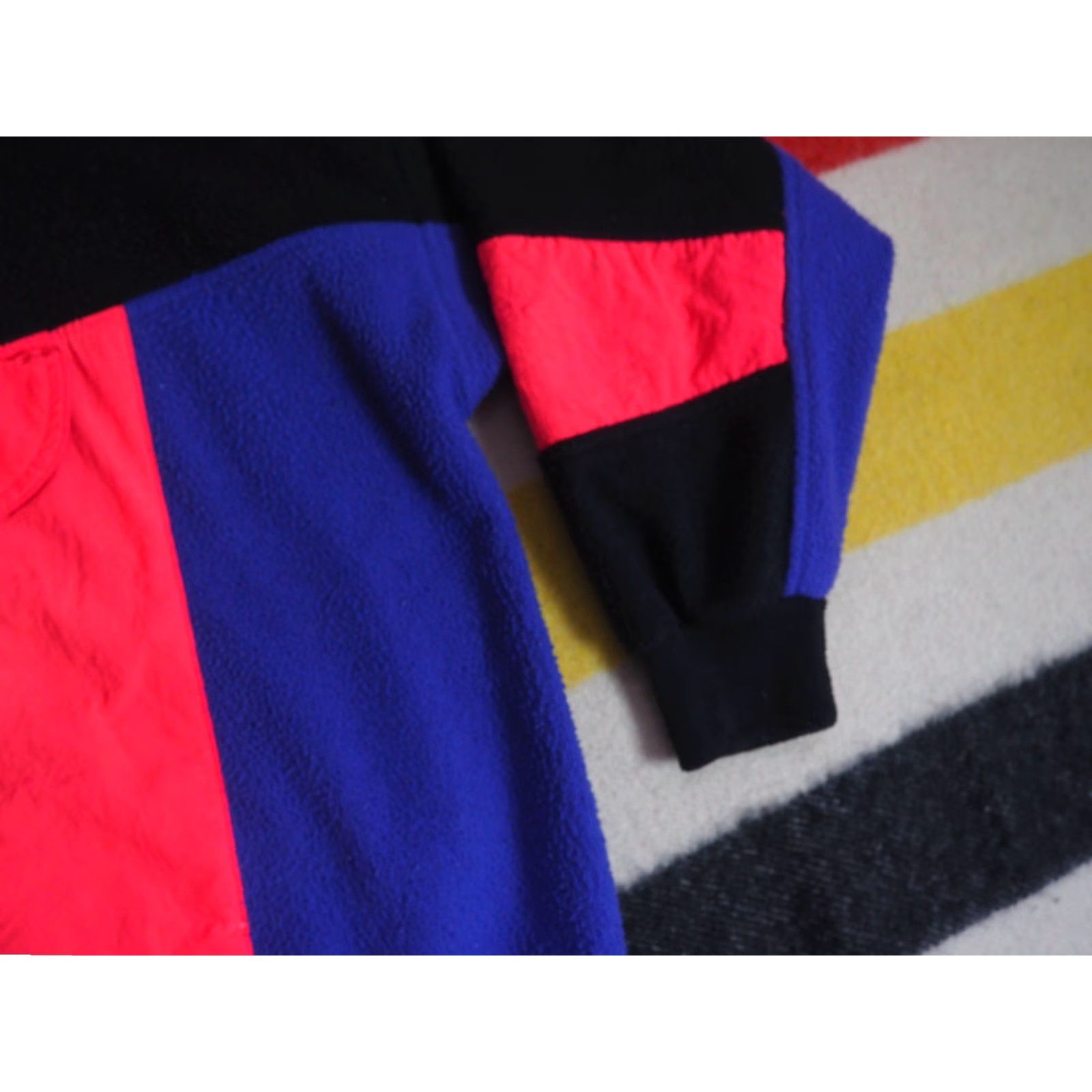 Pinko VTG 80s 90s Black Pink Purple Anorak 1/4 Zip Hiking Retro Fleece Jacket Mens M Size US M / EU 48-50 / 2 - 4 Thumbnail