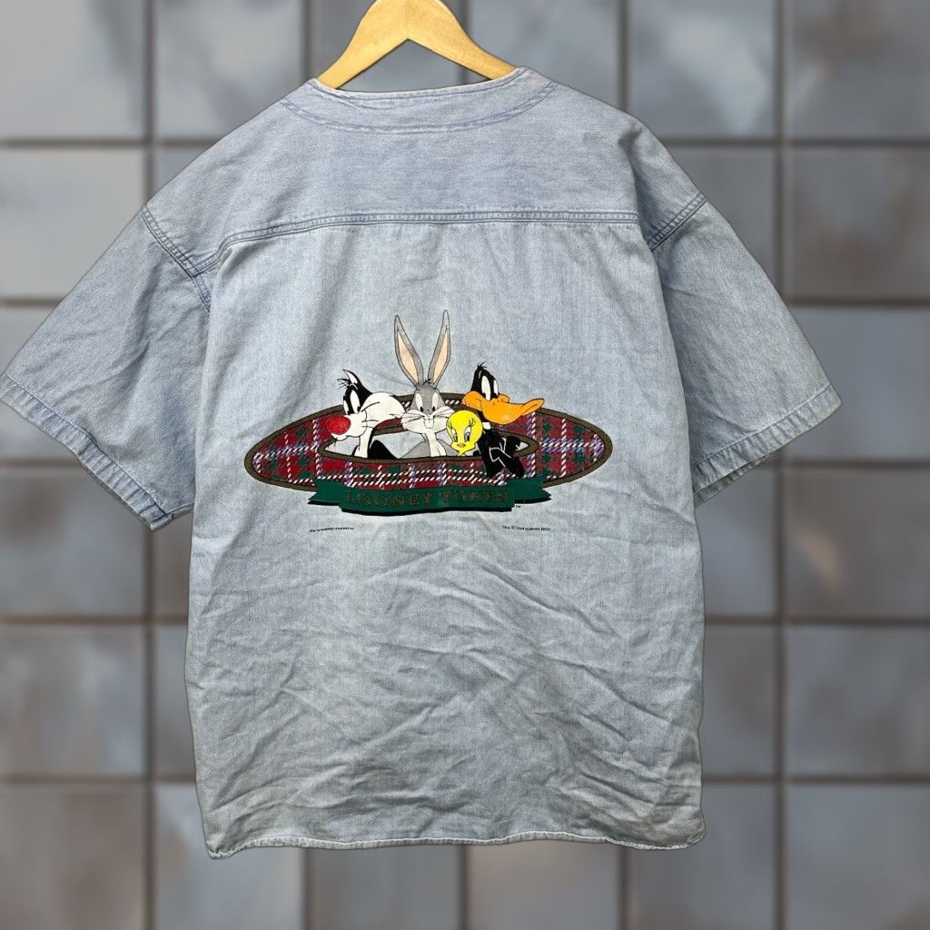 Vintage VINTAGE Looney Tunes Baseball Shirt Jersey XL Men Blue 90s T-Shirt Deco Denim Size US XL / EU 56 / 4 - 1 Thumbnail