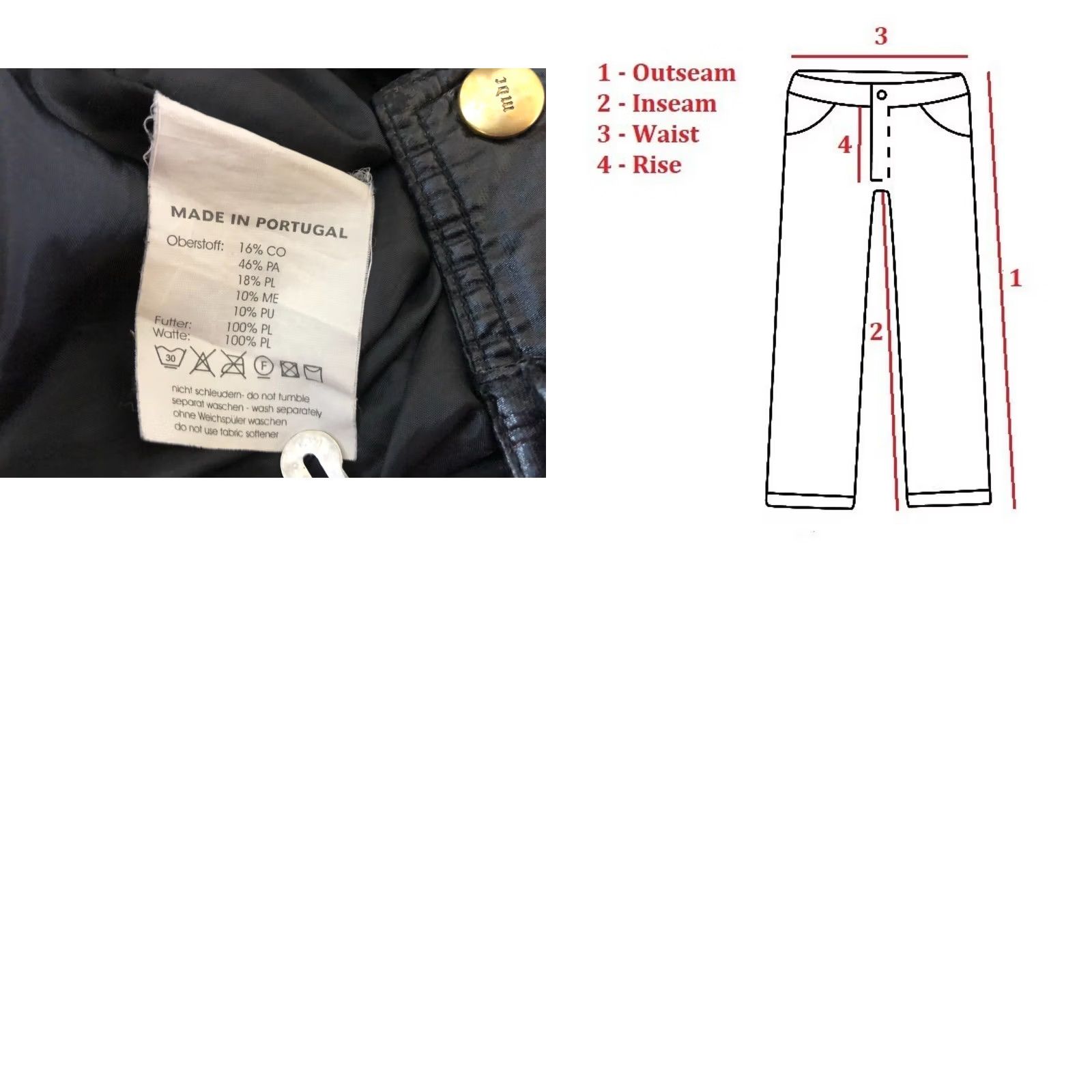 Vintage MDC Pants Women's Black Polyamide Chino Zip Pockets 31.1in Inseam Size 36 Size 25" / US 0 / IT 36 - 9 Thumbnail