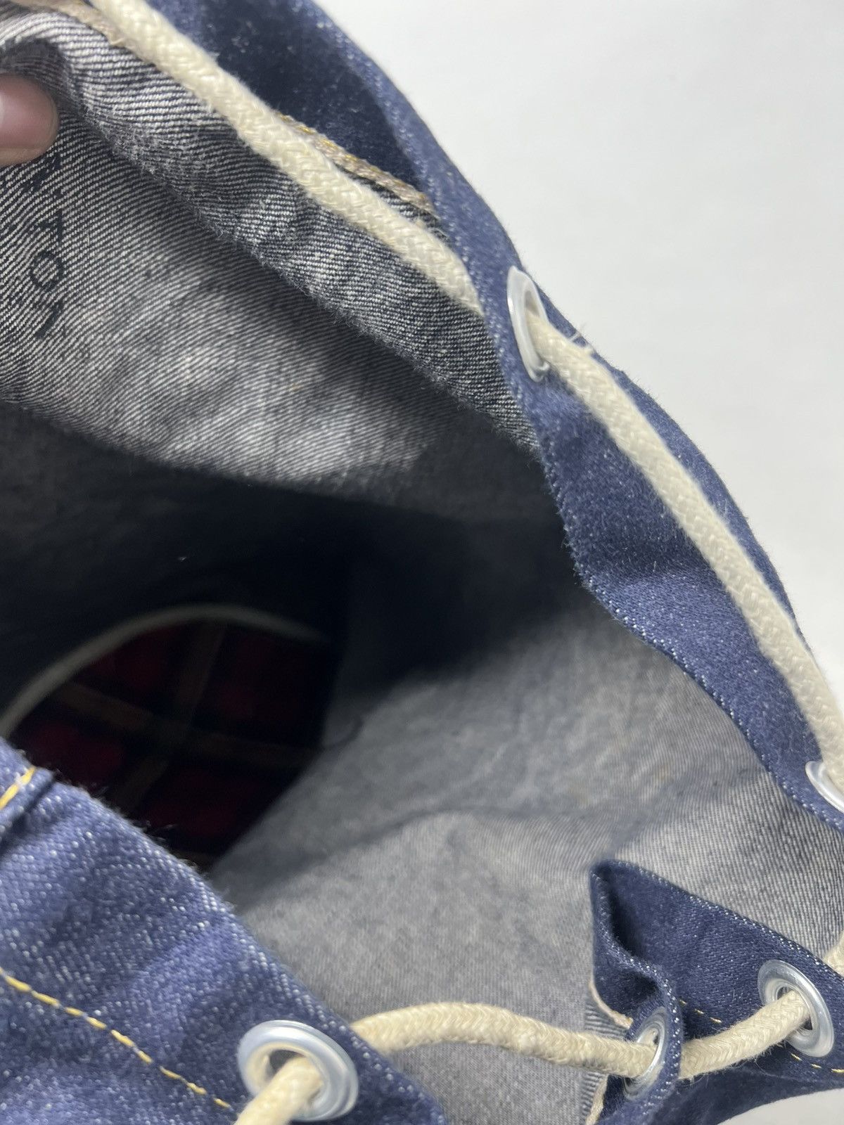 Japanese Brand Vintage Canton X-West Denim Drawstring Bucket Size ONE SIZE - 15 Thumbnail
