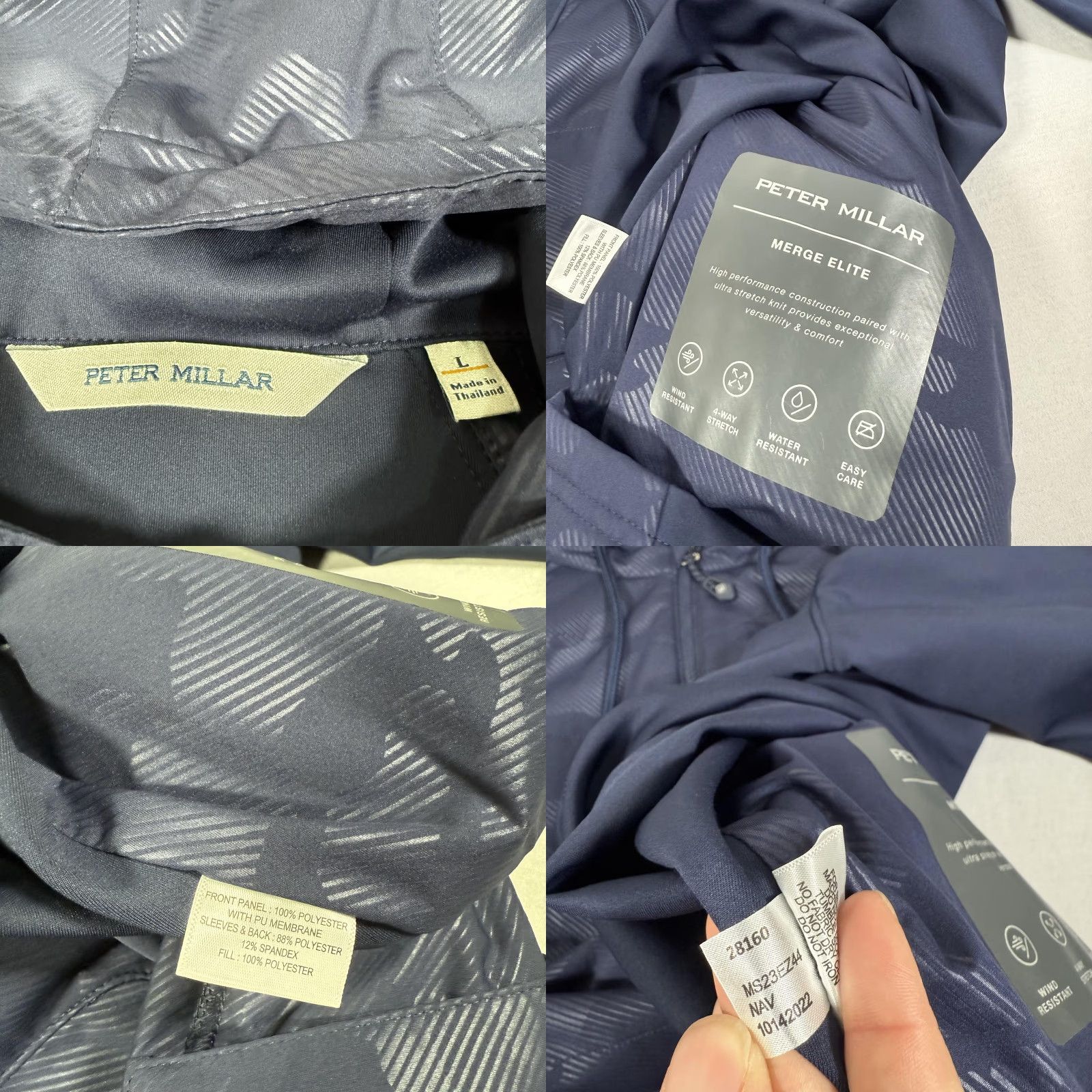 Peter Millar Peter Millar Jacket Mens Large Blue Merge Elite Camo Hooded Golf Zip Up Sweater Size US L / EU 52-54 / 3 - 8 Thumbnail