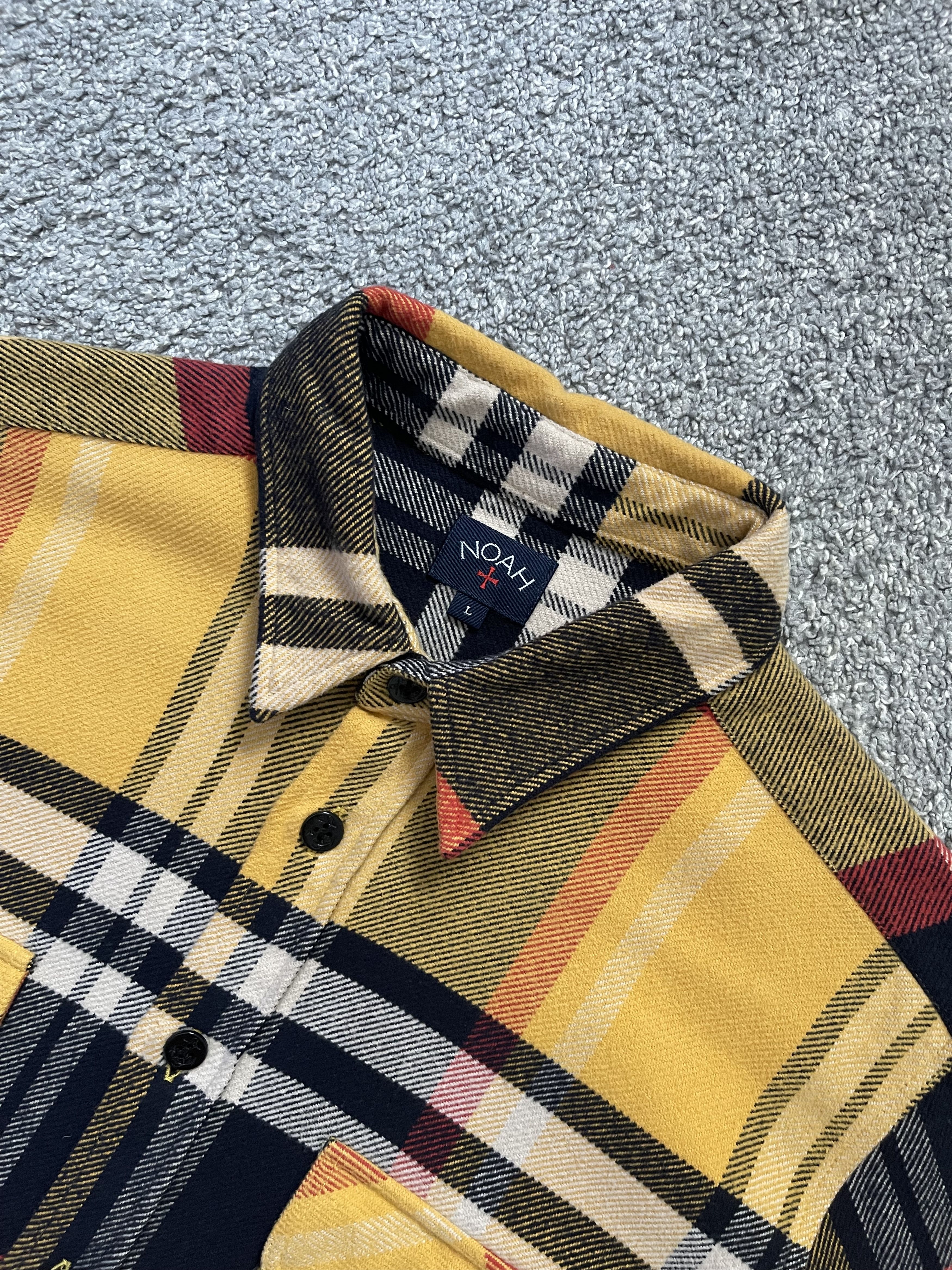 Noah Noah Flannel Shirt - Yellow Plaid (L) Size US L / EU 52-54 / 3 - 5 Thumbnail