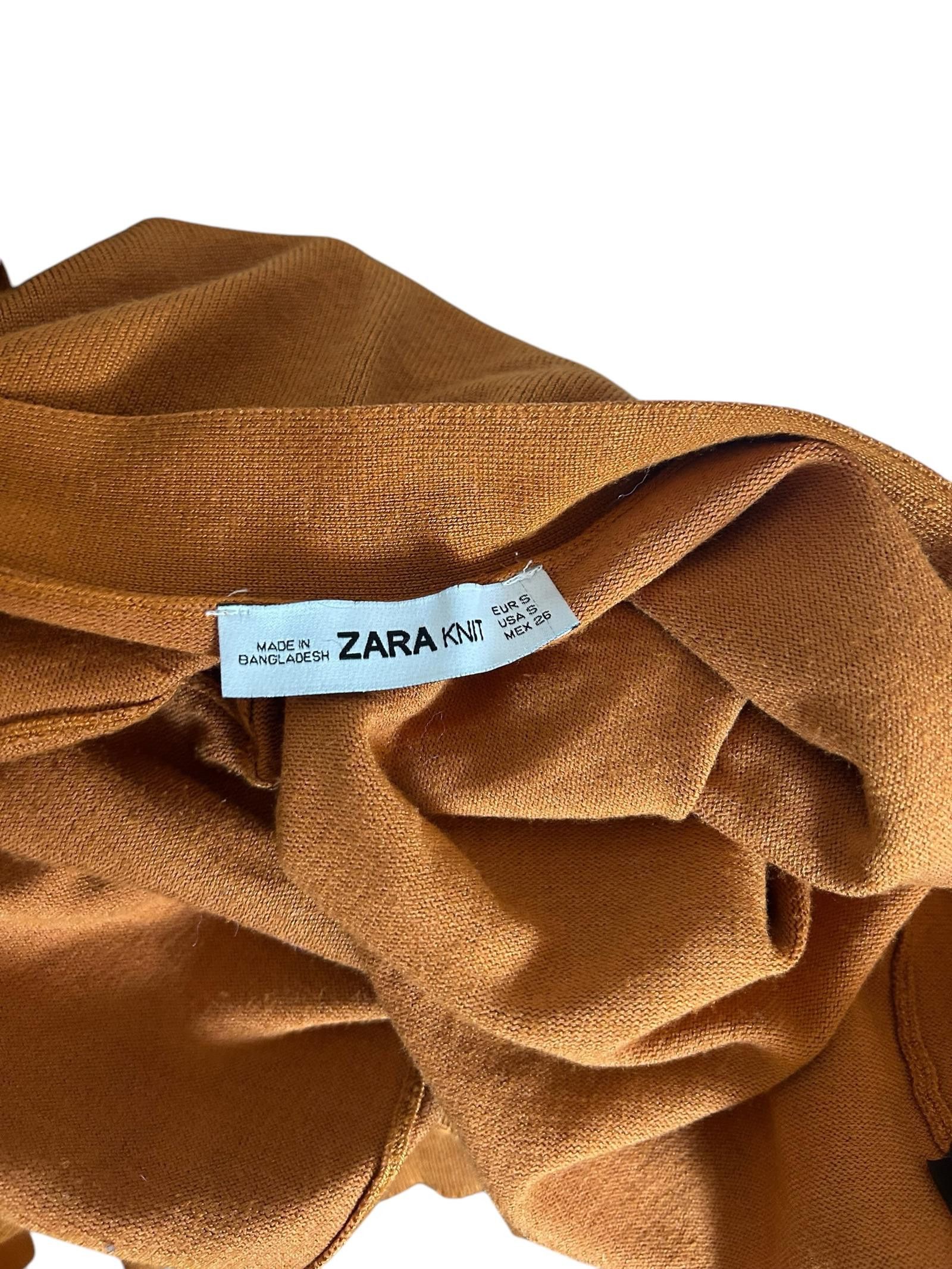 Zara ZARA Knit Button-Up Cardigan - Warm Orange Size S / US 4 / IT 40 - 4 Thumbnail