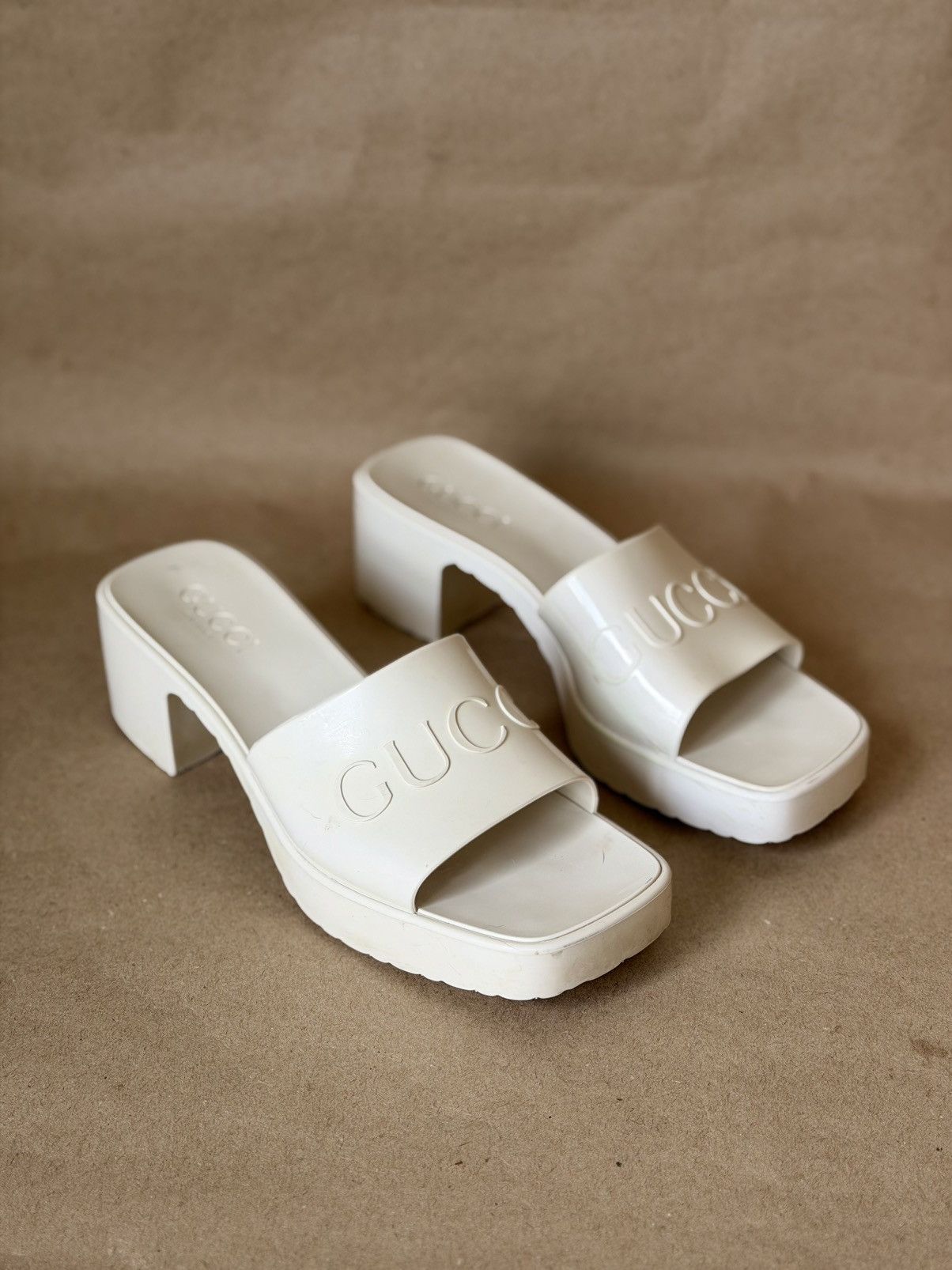 Gucci Gucci – Cream mule sandals with logo Size US 6 / IT 36 - 4 Thumbnail