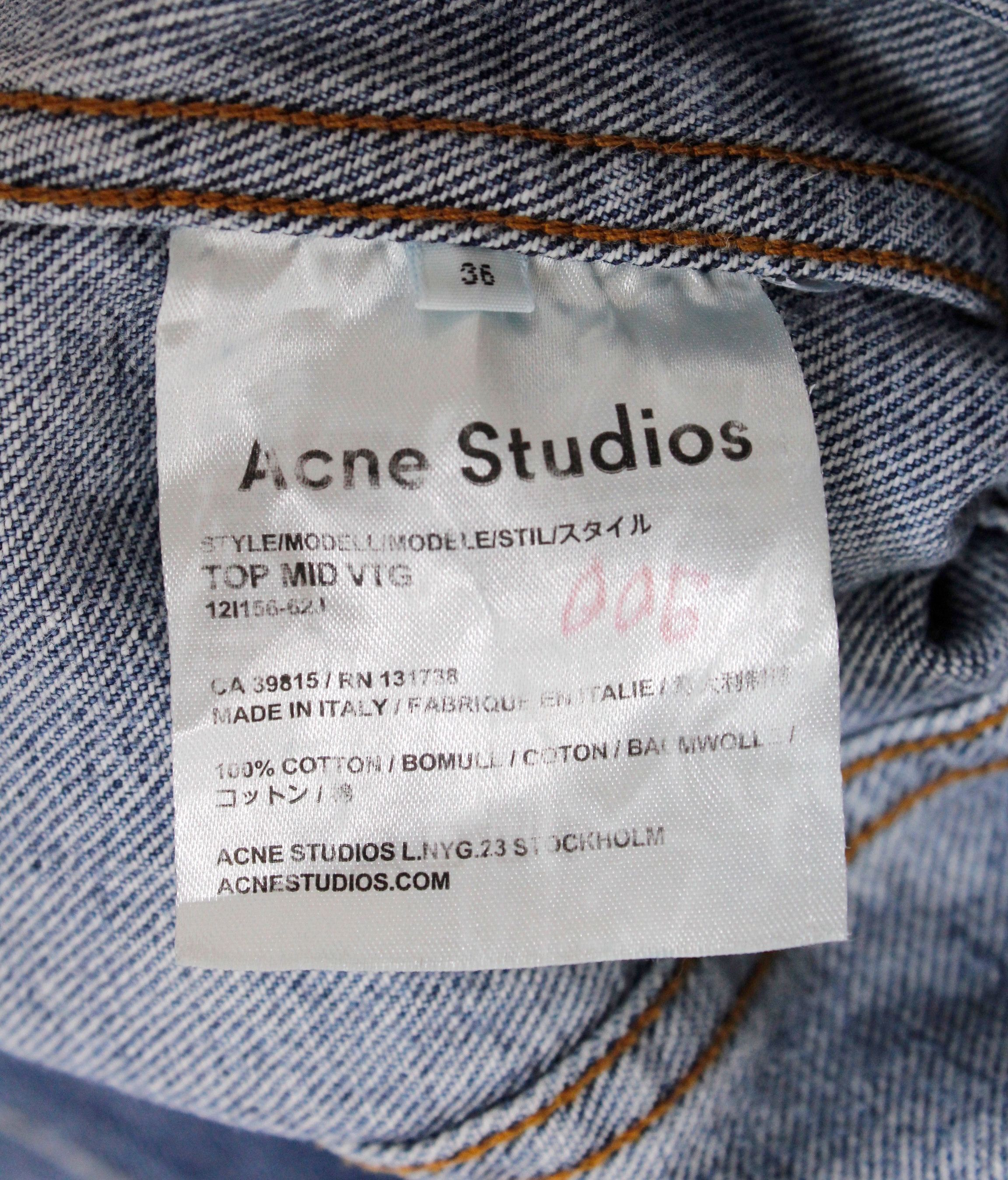 Acne Studios × Denime × Jean Womens Acne Studios Top Mid VTG Denim Jeans Jacket Size XS / US 0-2 / IT 36-38 - 6 Thumbnail
