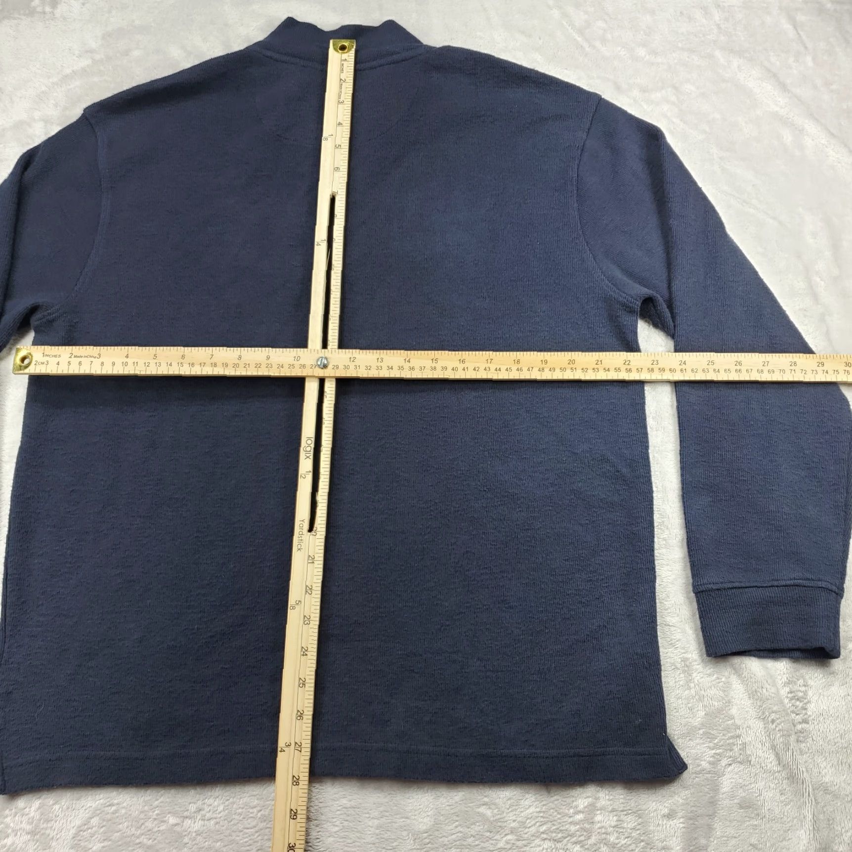 Vintage Alan Flusser Sweater 1/4 Zip Mock Neck Men's L Navy Blue Stretch Size US L / EU 52-54 / 3 - 5 Thumbnail
