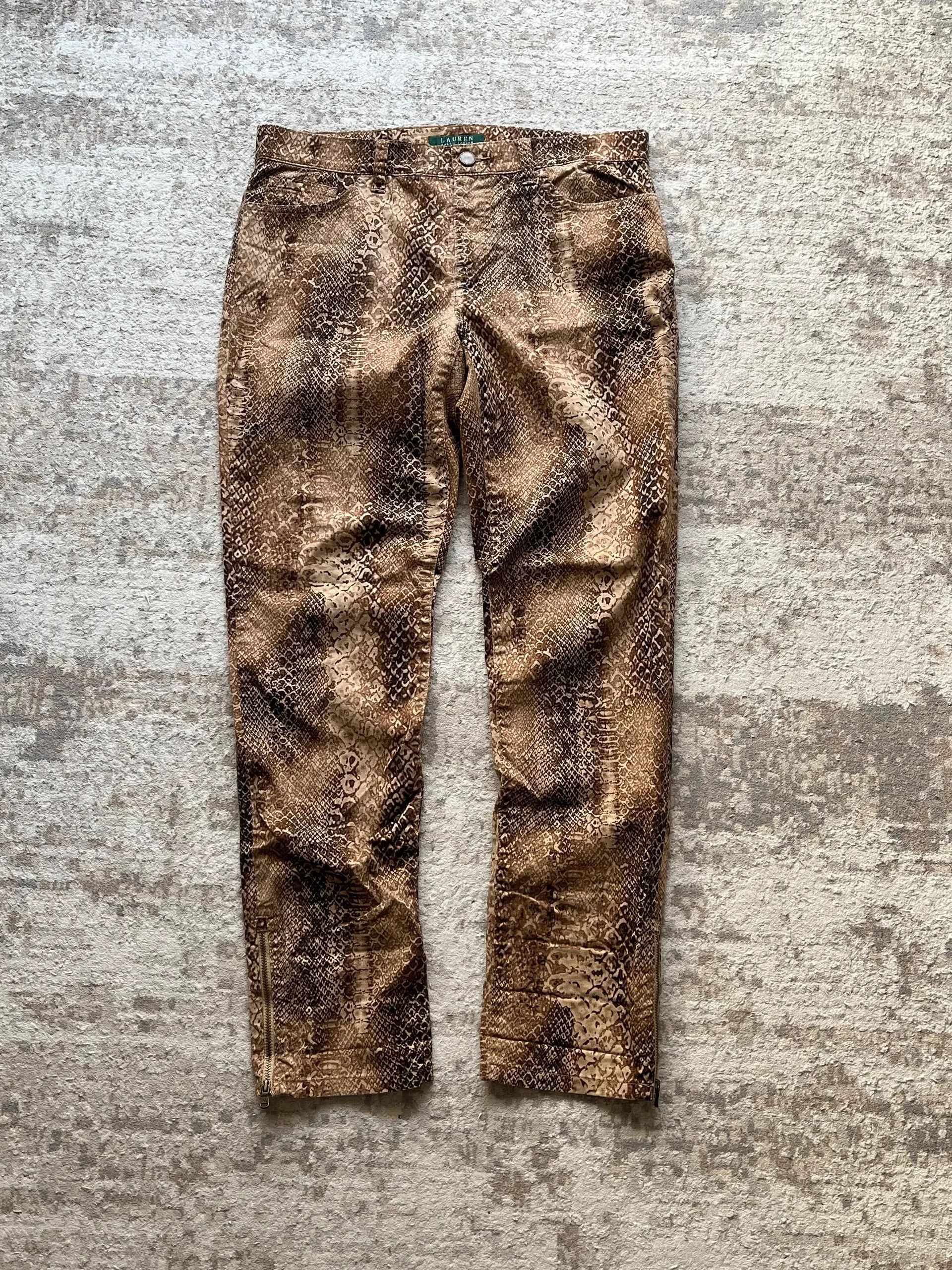 Polo Ralph Lauren Lauren Ralph Lauren Sz 6 Snake Overprint 2000s Y2K Size 28" / US 6 / IT 42 - 1 Thumbnail