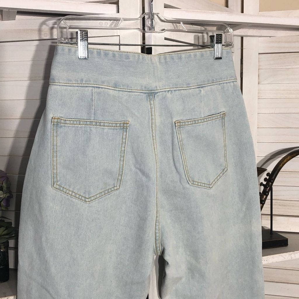 Vintage Vtge Y2K 90s retro high rise wide legs light blue jeans sz M Size 30" / US 8 / IT 44 - 5 Thumbnail