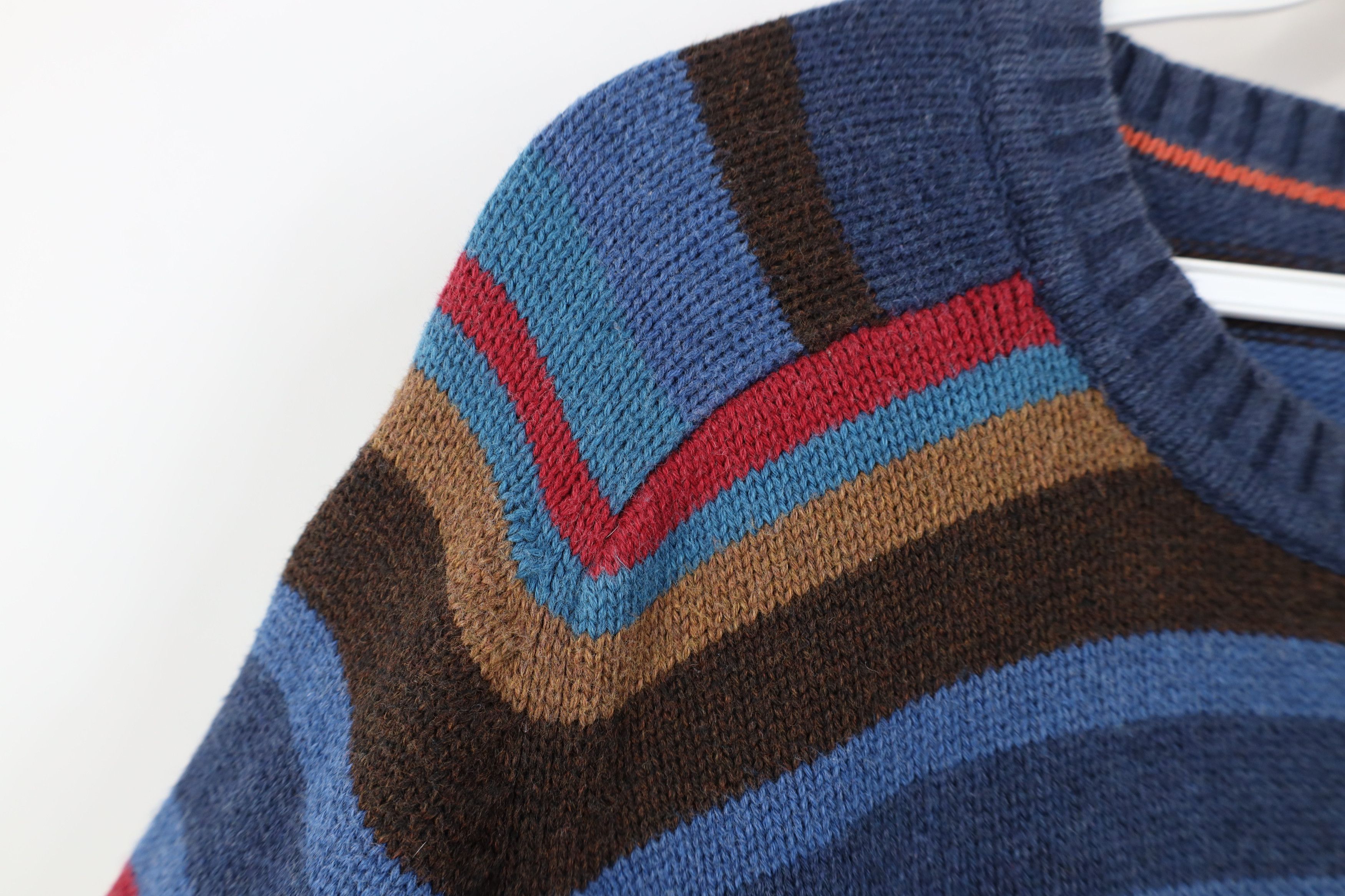 Vintage Vintage 90s Streetwear Rainbow Block Cotton Knit Sweater Size US XL / EU 56 / 4 - 6 Thumbnail