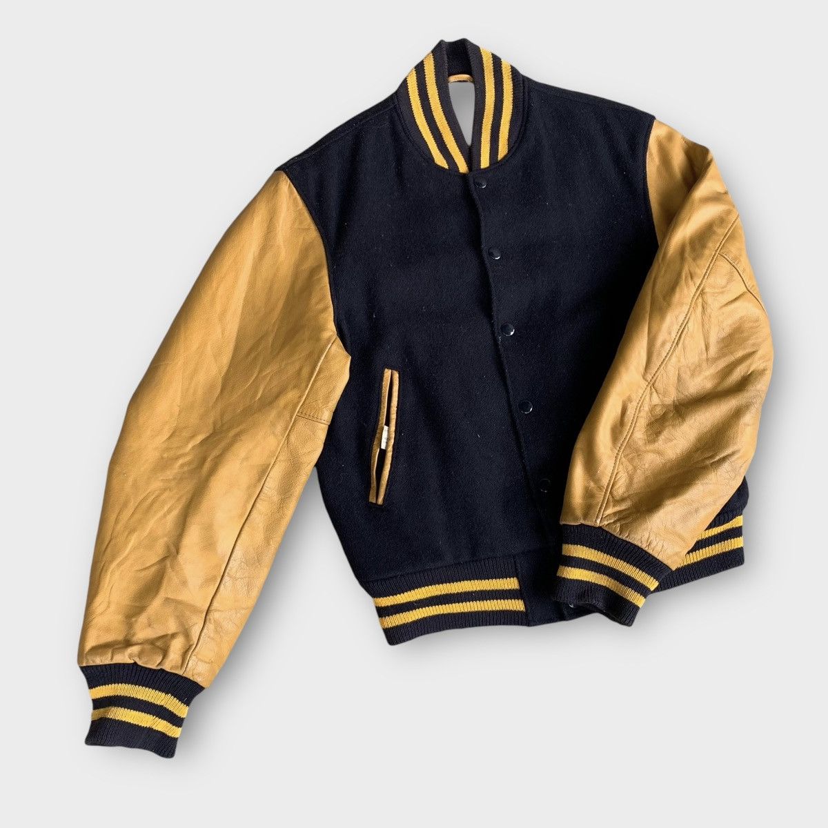 Leather Rare! Vintage 90s Golden Bear Oslo Wool Varsity Jacket Size US S / EU 44-46 / 1 - 3 Thumbnail