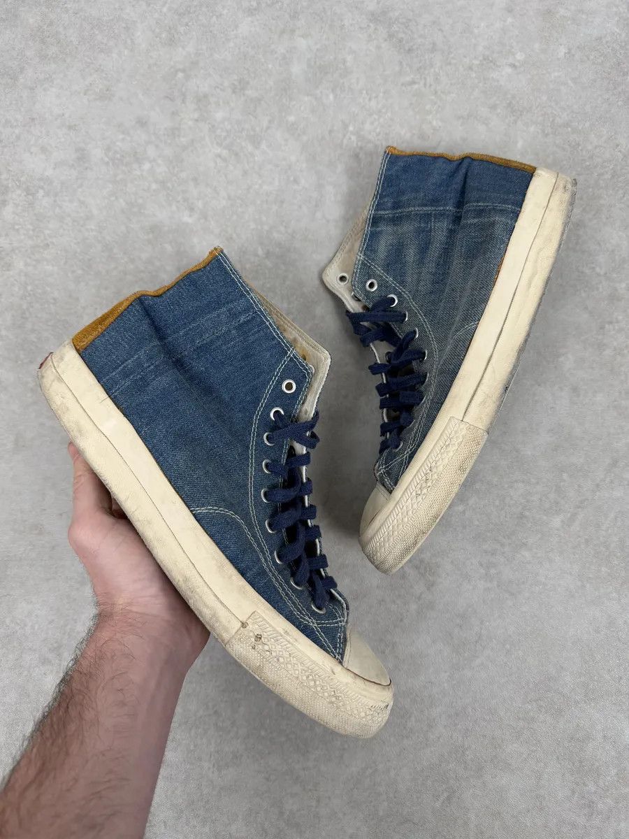 Visvim Visvim Skagway High Blue Japanese Denim Sneakers Size US 11.5 / EU 44-45 - 1 Thumbnail