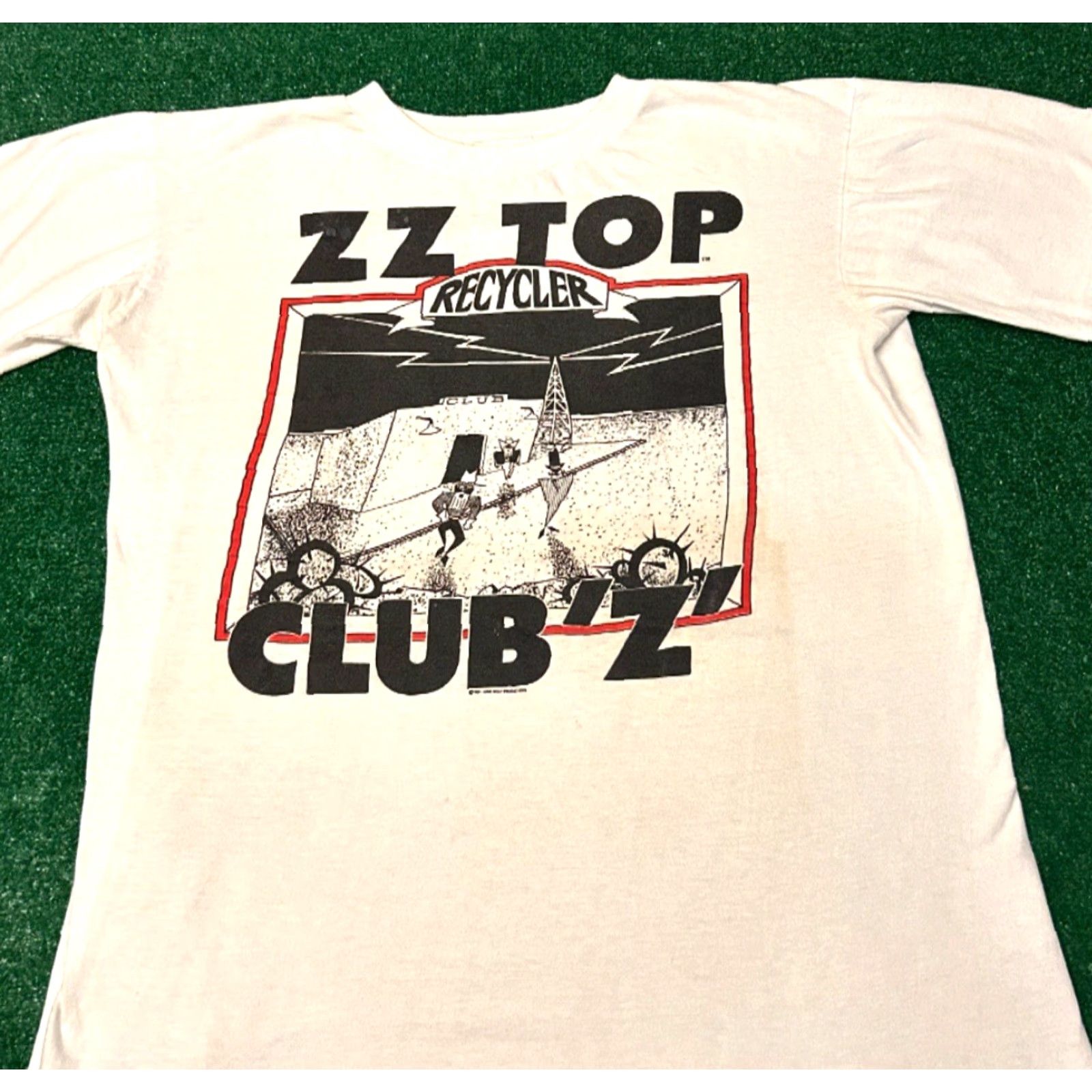 Doublet VINTAGE ZZ Top Recycler Tour Band Tee Club Z Double Sided 1991 Shirt Mens L White 90s Rock Band Tee Mens L Size US L / EU 52-54 / 3 - 5 Thumbnail