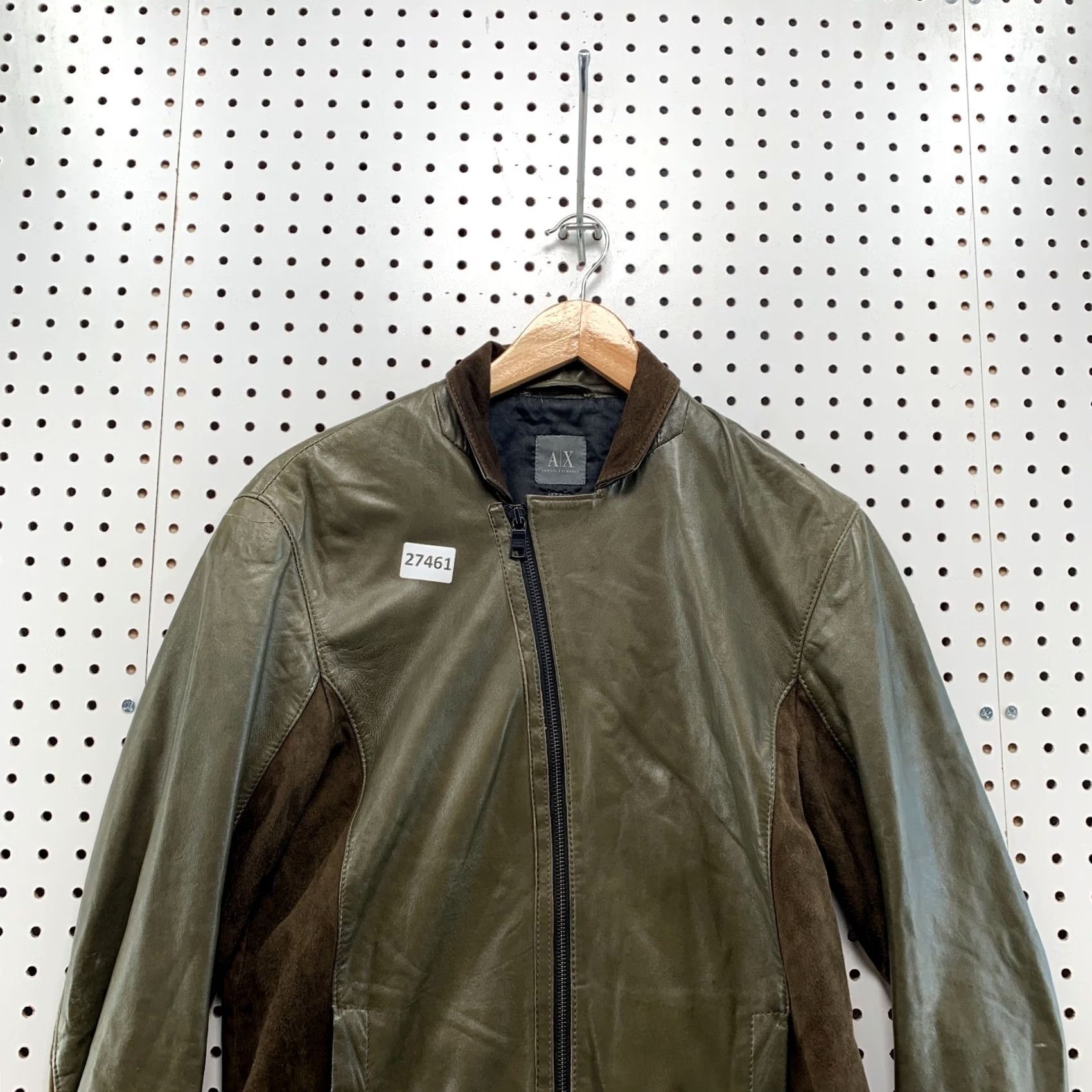 Armani Exchange Armani Exchange Woman Small Green Lamb Suede Zipper Motorcycle 20.5x25.5 Size S / US 4 / IT 40 - 5 Thumbnail