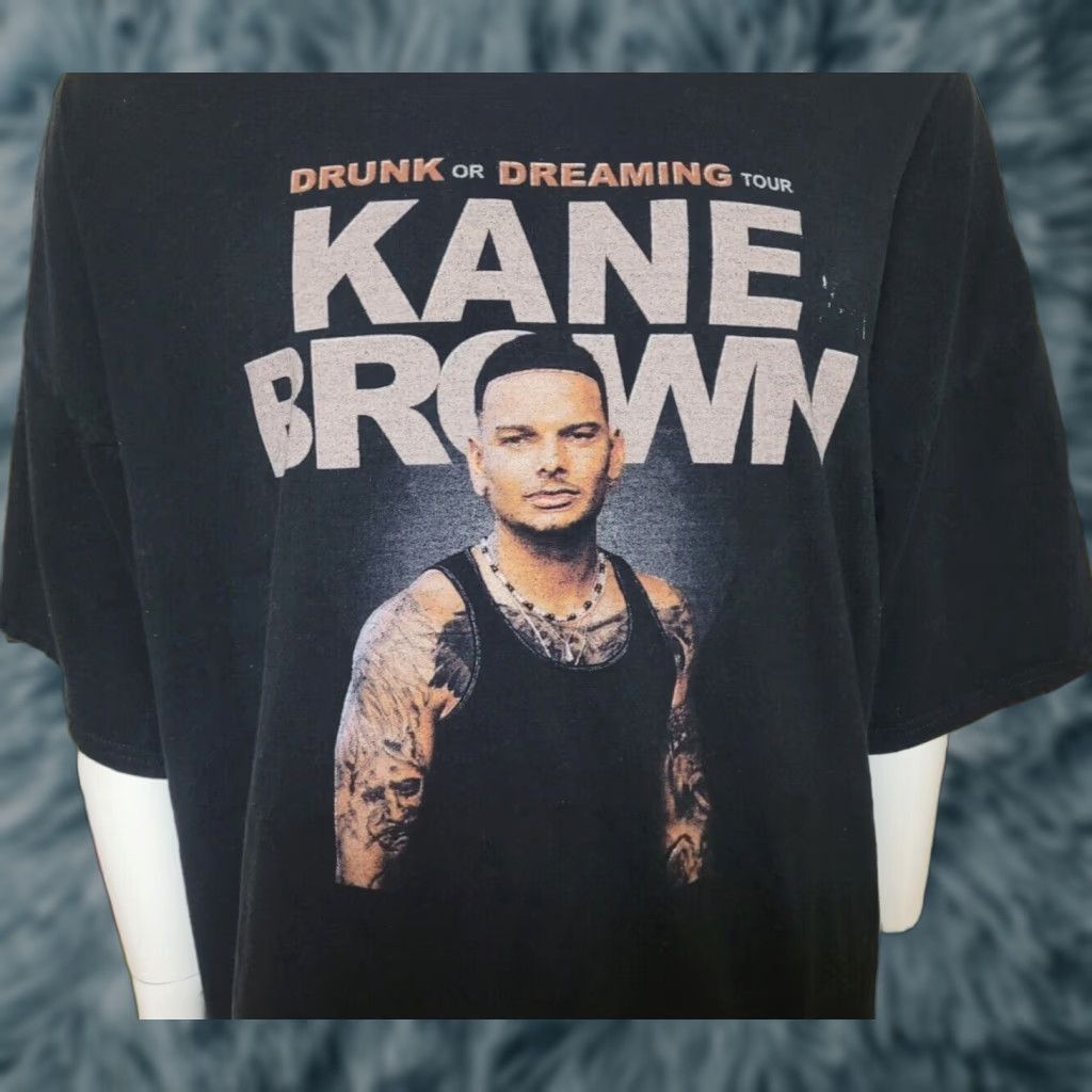 Gildan Kane Brown Drunk Or Dreaming 2023 Tour Concert T Shirt 5XL Gildan Black Cotton Graphic Tee Mens shirt Size US XXL / EU 58 / 5 - 1 Thumbnail