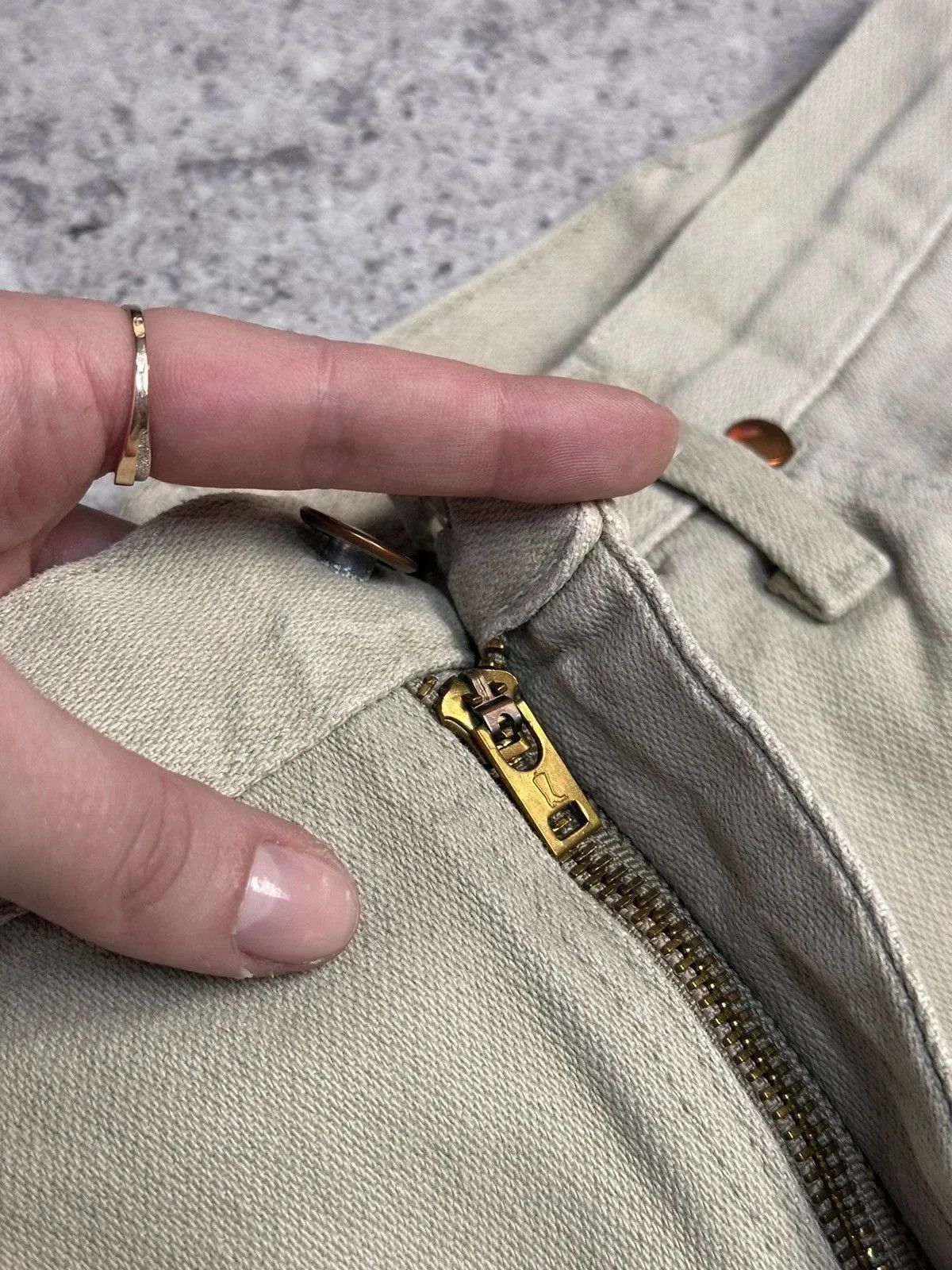 Guidi Wrangler Vintage USA 80s Beige Denim Pants Straight Fit 32 Size US 32 / EU 48 - 6 Thumbnail