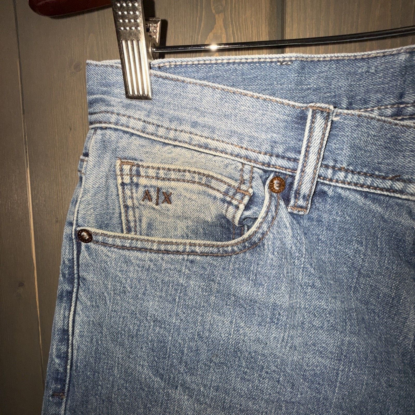 Armani Exchange Armani Exchange Men's J16 Sz Straight Med Wash Jeans 33x31 Size US 31 - 2 Thumbnail