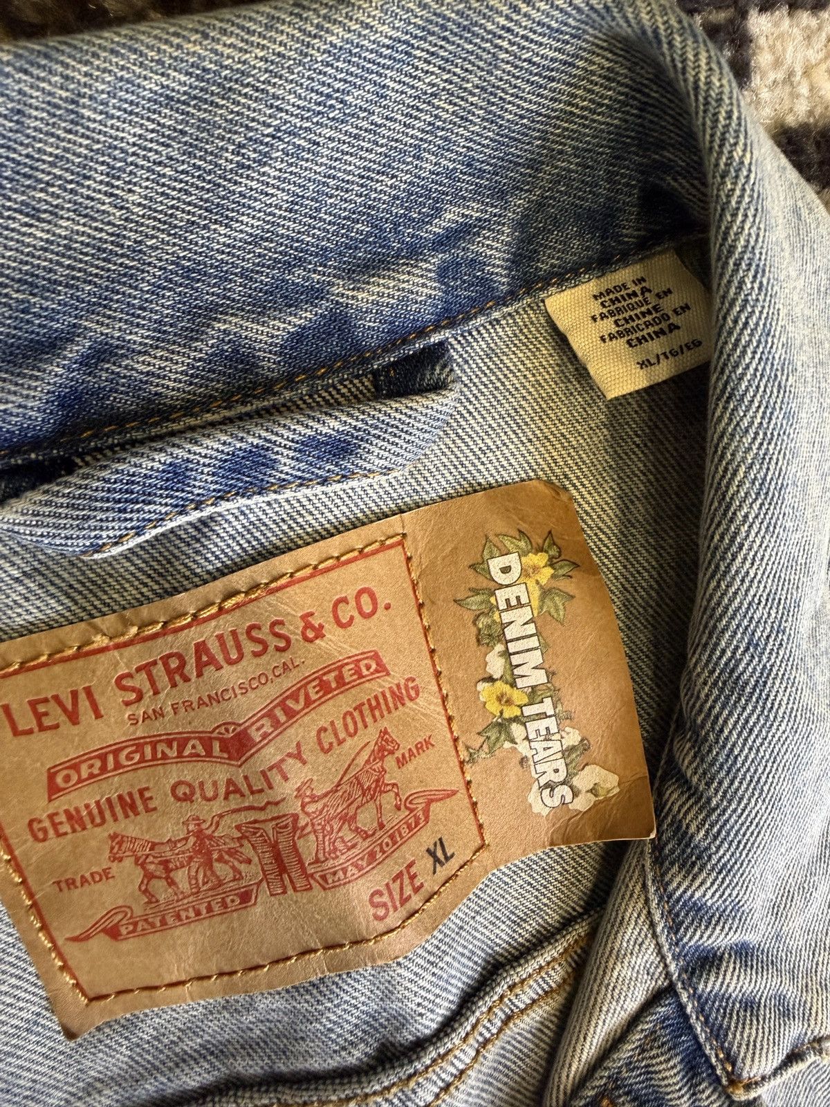 DENIM TEARS × Levi's Levi’s Custom Denim Jacket Denim Tears Style Cotton Wreath Size US XL / EU 56 / 4 - 3 Thumbnail
