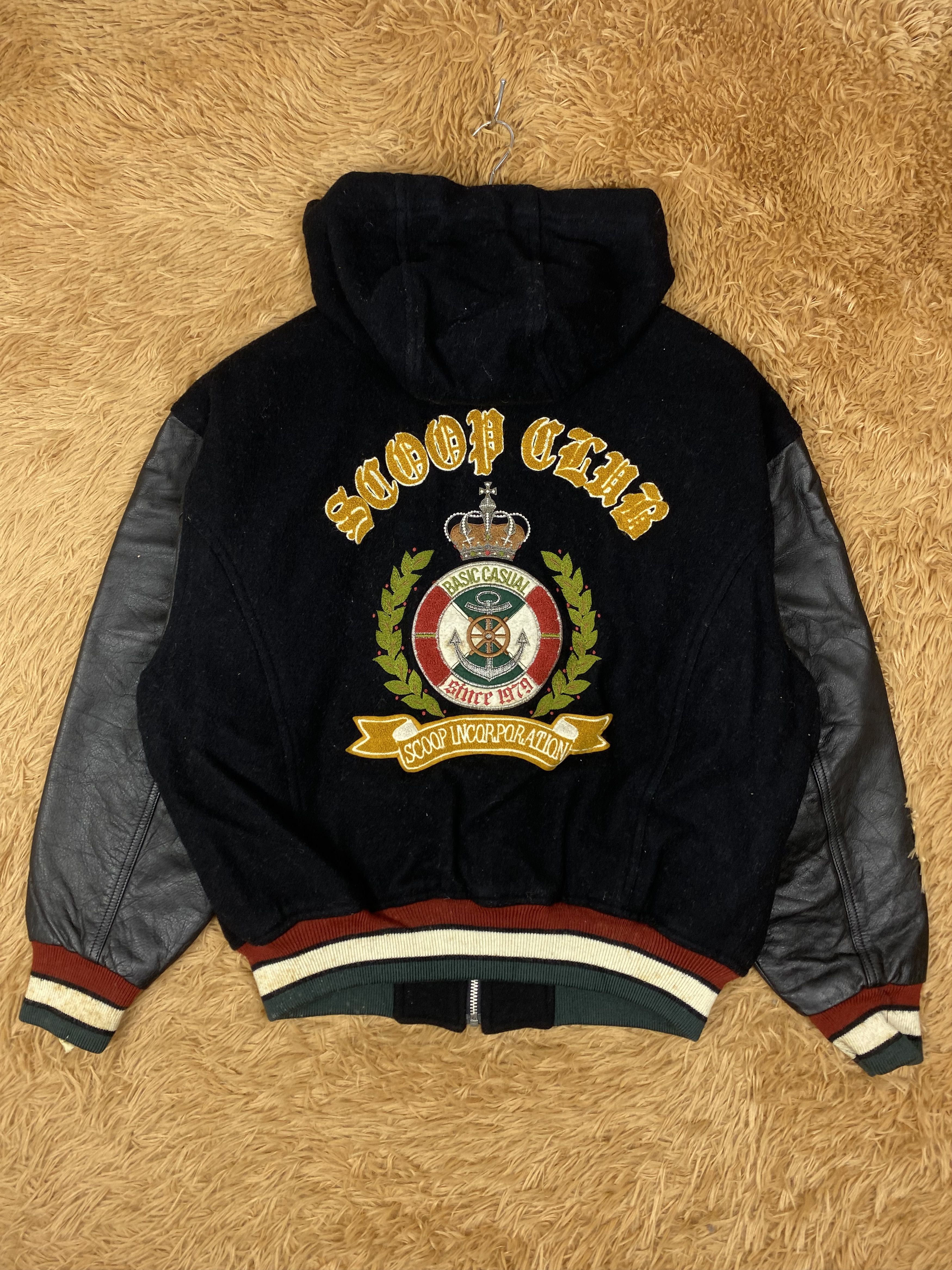 Japanese Brand Vintage Scoop Varsity Leather Sleeve Jacket DJ0209 Size US M / EU 48-50 / 2 - 5 Thumbnail