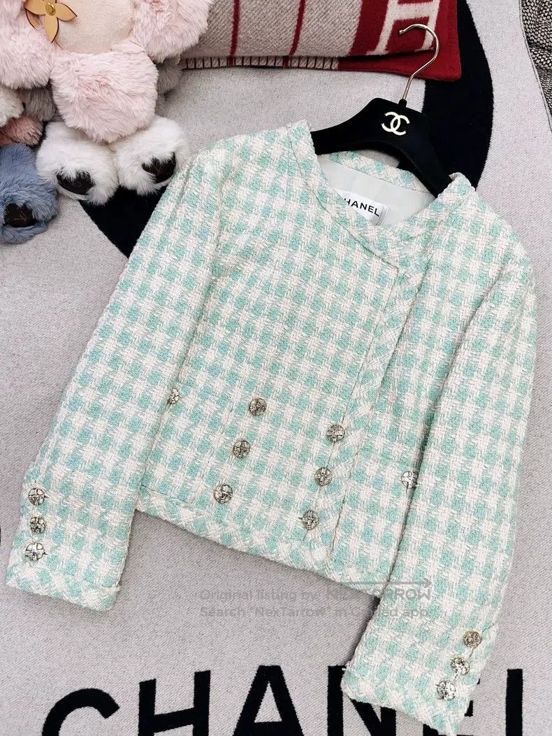 Chanel Chanel 23S spring and summer mint green double-breasted pl Size XS / US 0-2 / IT 36-38 - 1 Thumbnail
