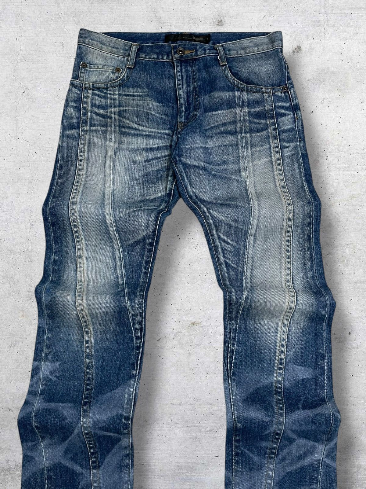 Schlussel VINTAGE SCHLUSSEL 1990S JAPAN DESIGNER ARTWORK LAYERED DENIM Size US 31 - 7 Thumbnail