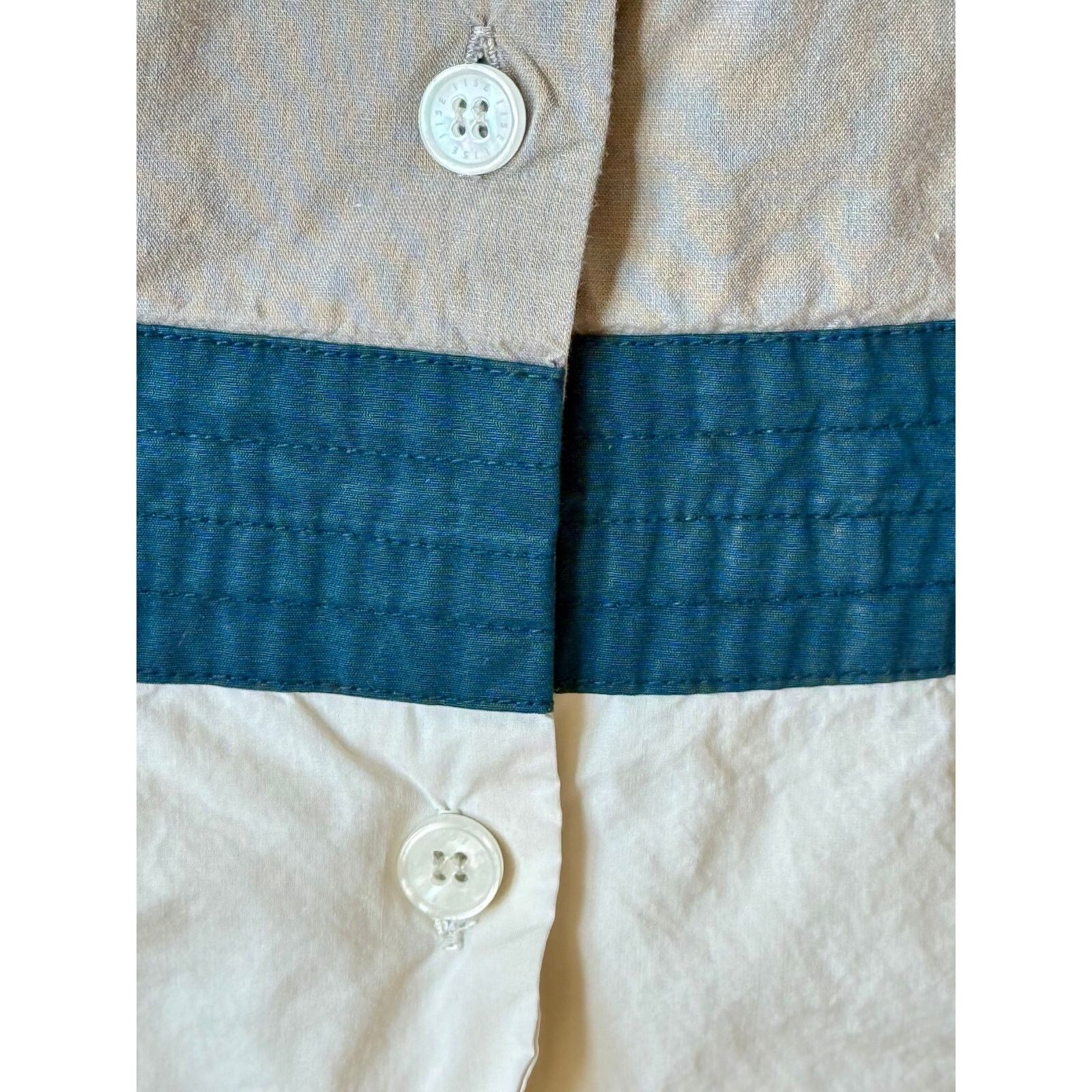 IISE IISE Short-Sleeve Cuban Collar Shirt Size L - Cream/Black Size US L / EU 52-54 / 3 - 4 Thumbnail
