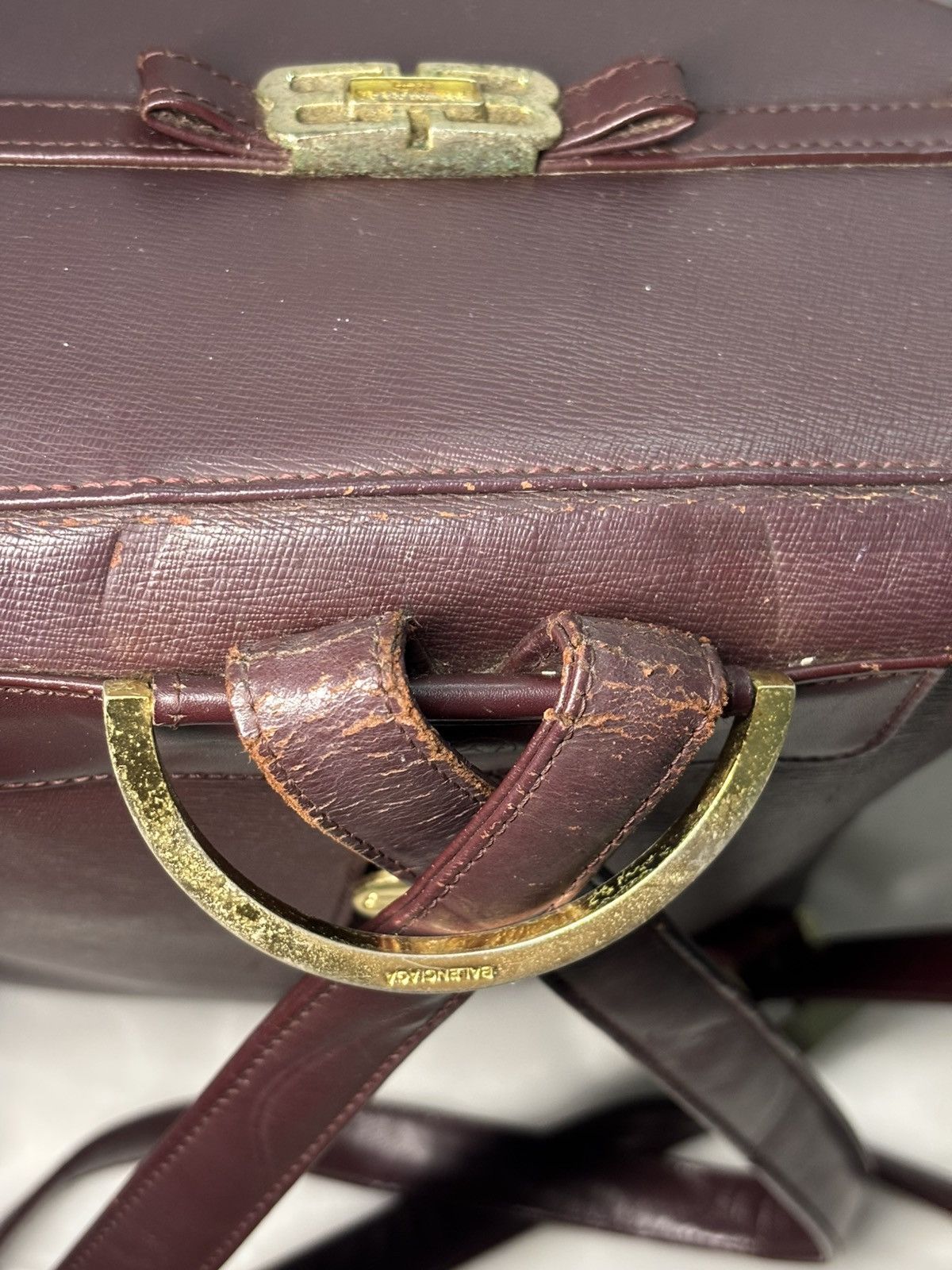 Balenciaga (rlly2 worn) Vintage Balenciaga Backpack Maroon Size ONE SIZE - 8 Thumbnail