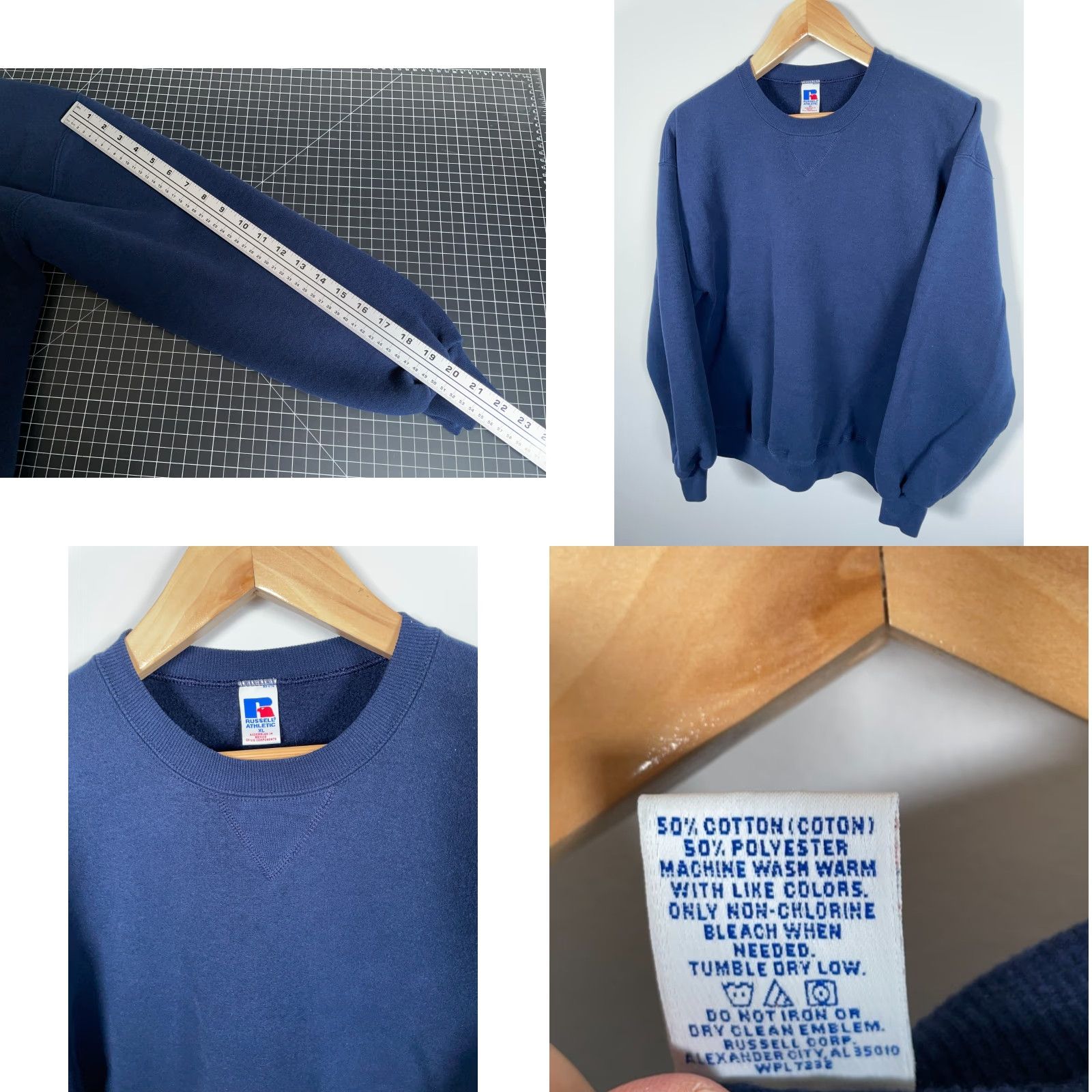 Russell Athletic Russell Athletic Y2K Sweatshirt Adult XL Dark Blue Blank Solid Crewneck 50/50 Size US XL / EU 56 / 4 - 8 Thumbnail