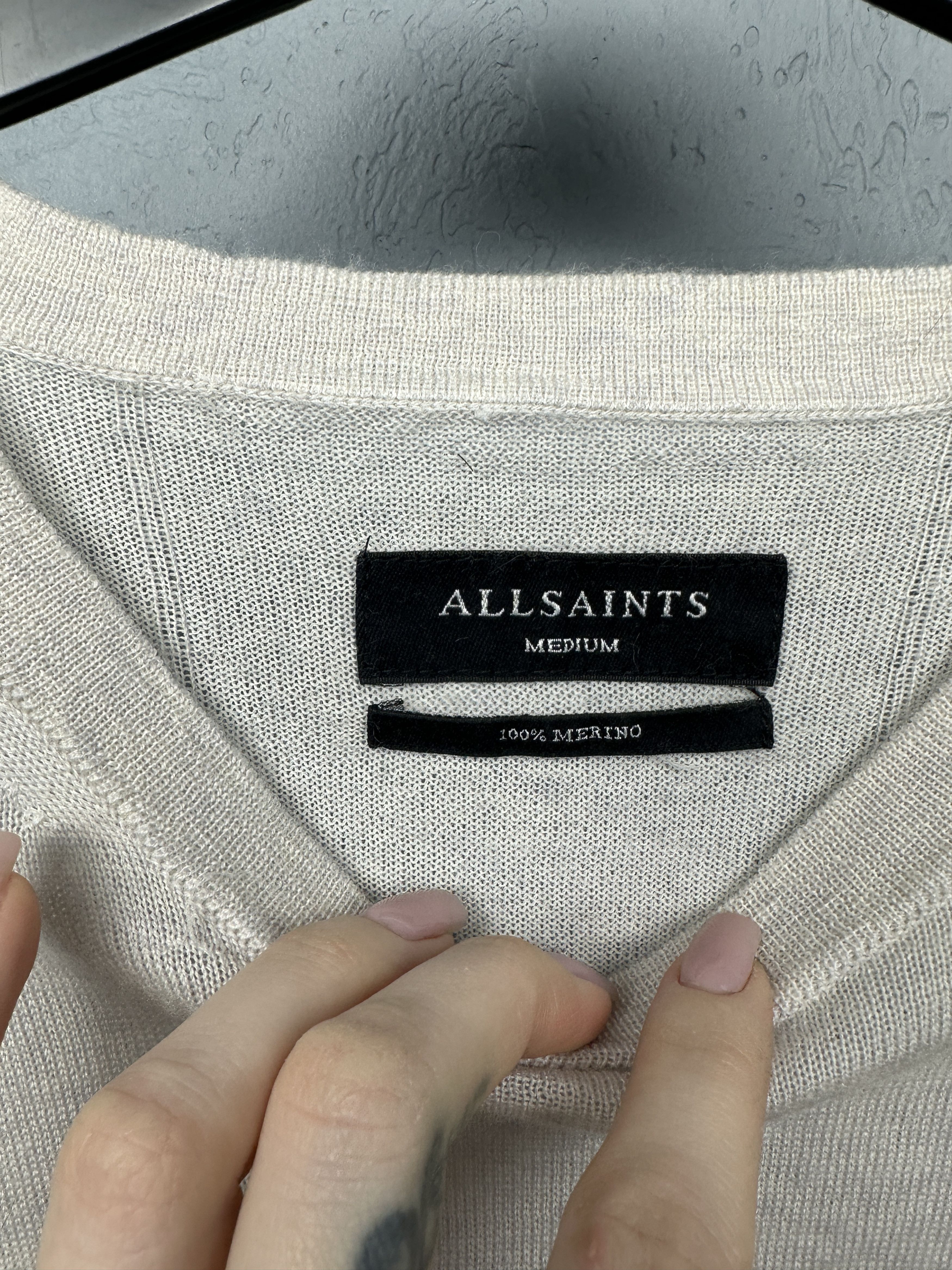 Allsaints AllSaints Mens Mode Merino Crew Neck Wool Knit Sweater Size US M / EU 48-50 / 2 - 4 Thumbnail