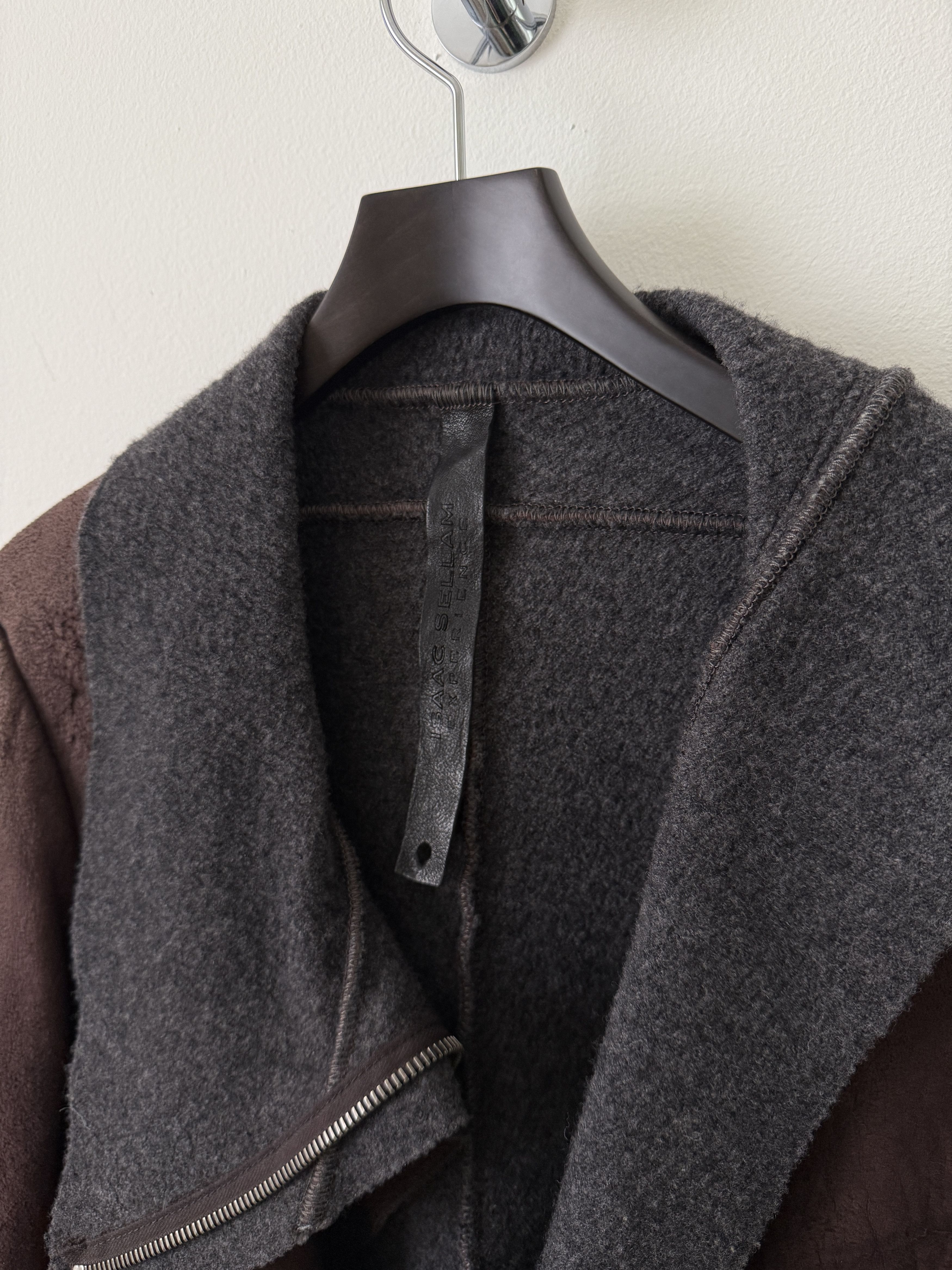 Isaac Sellam Experience Lambskin Leather Asymmetrical Wool Lined Jacket Size M / US 6-8 / IT 42-44 - 9 Thumbnail