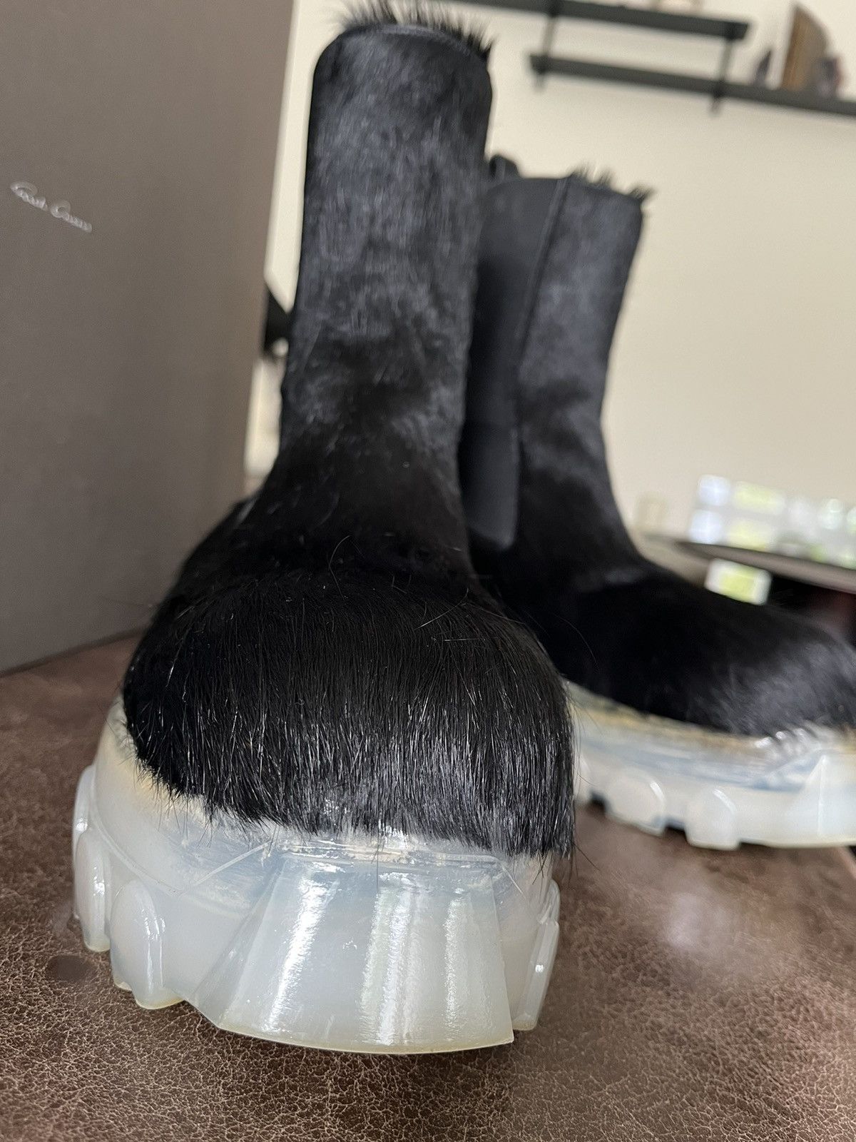 Rick Owens Ankle-high cow-hair Chelsea boots in black. Size US 11 / EU 44 - 5 Thumbnail