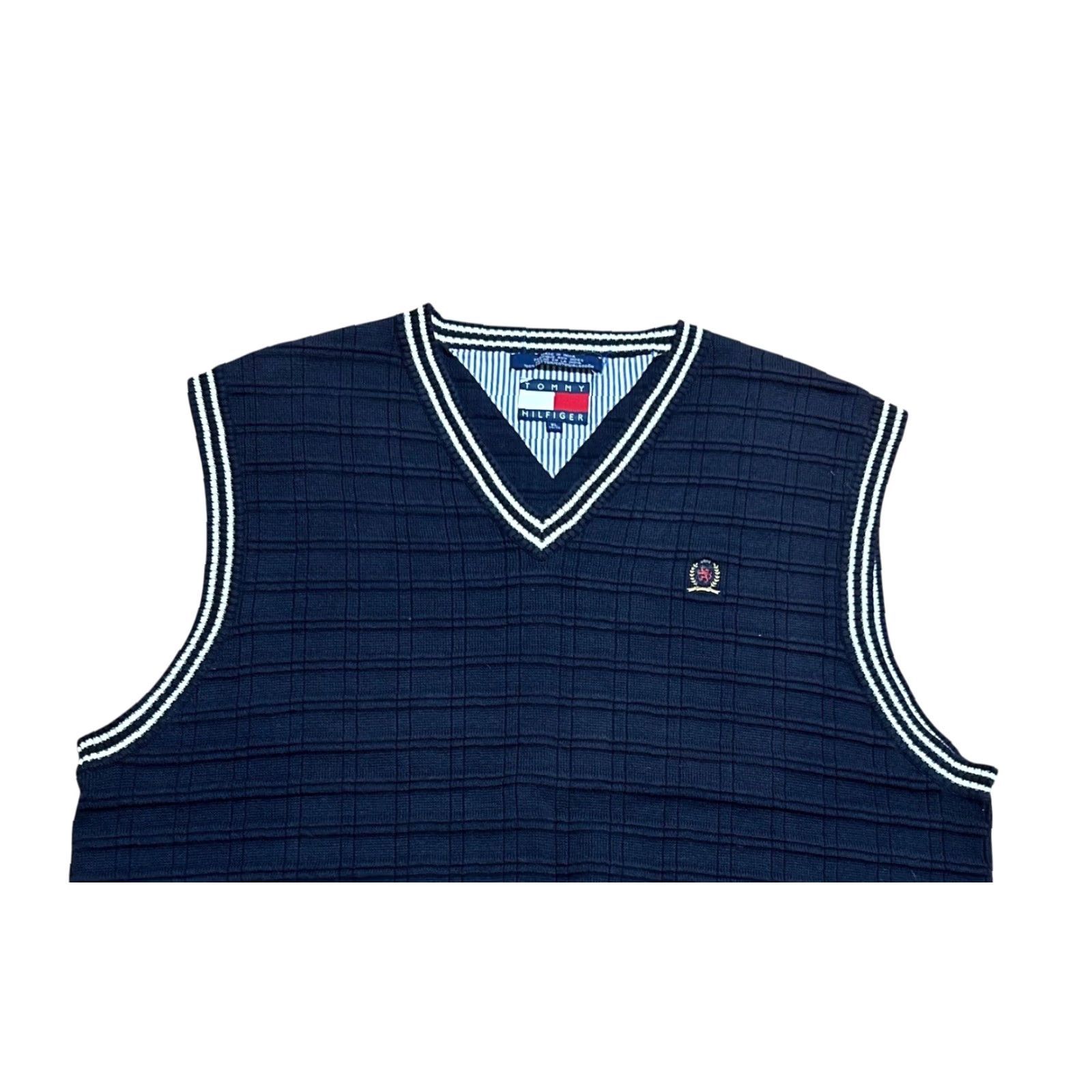 Tommy Hilfiger Tommy Hilfiger Vintage Y2K Navy Blue Sleeveless Sweater Vest Men XL Preppy Size US XL / EU 56 / 4 - 5 Thumbnail