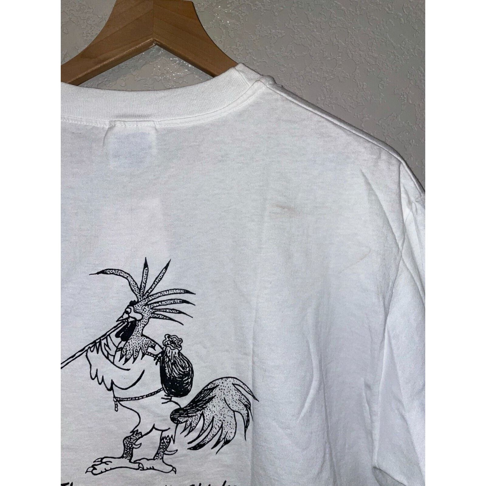 Hanes Vintage The Kokopelli Chicken Shirt White Moab Diner Large Size L / US 10 / IT 46 - 9 Thumbnail