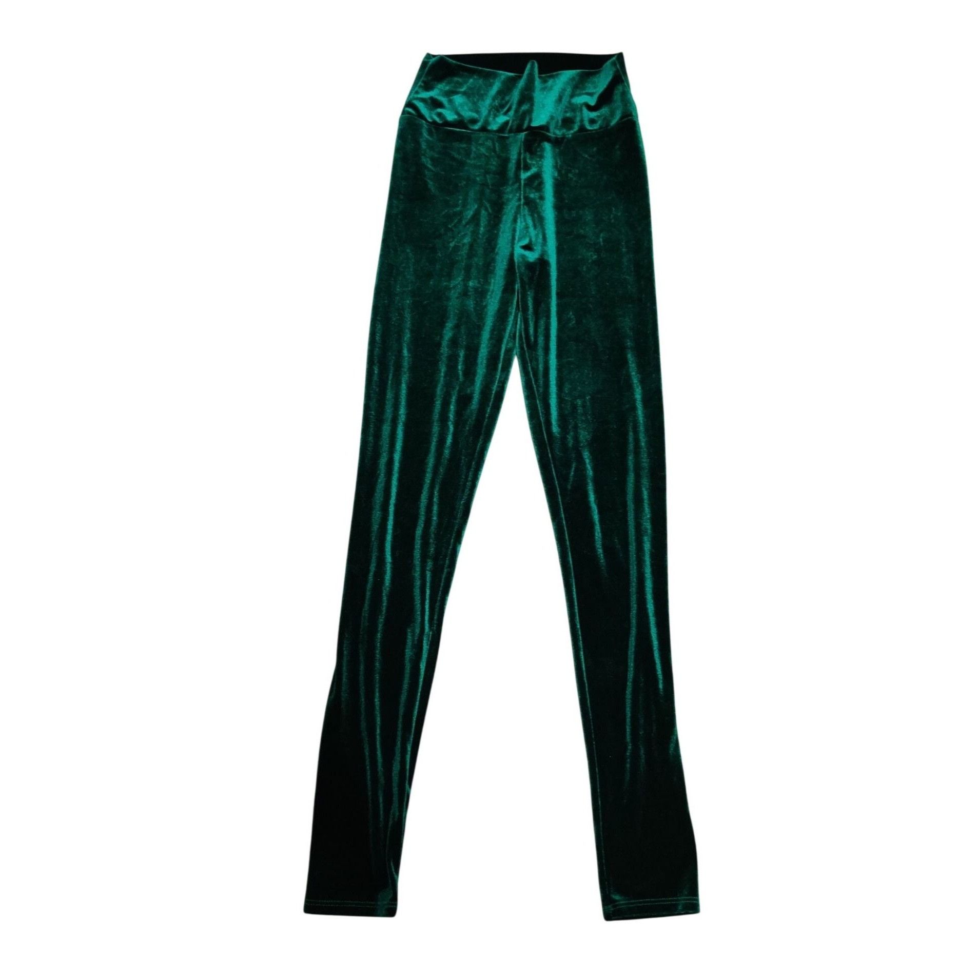 Vintage Two Hearts Womens Emerald Green Velour Pants Vintage Stretch Size 25" / US 0 / IT 36 - 6 Thumbnail