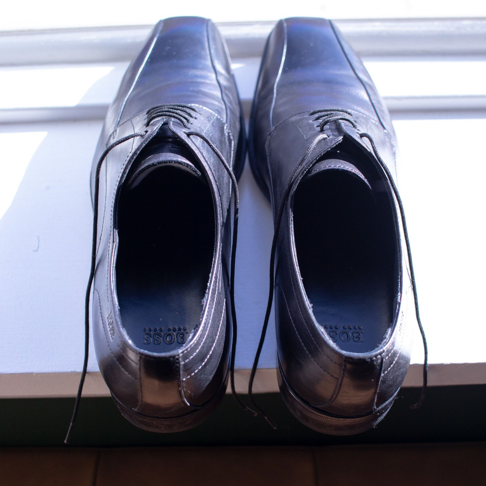 Hugo Boss Hugo BOSS size 9M Black Leather Dress Shoes Size US 9 / EU 42 - 6 Thumbnail