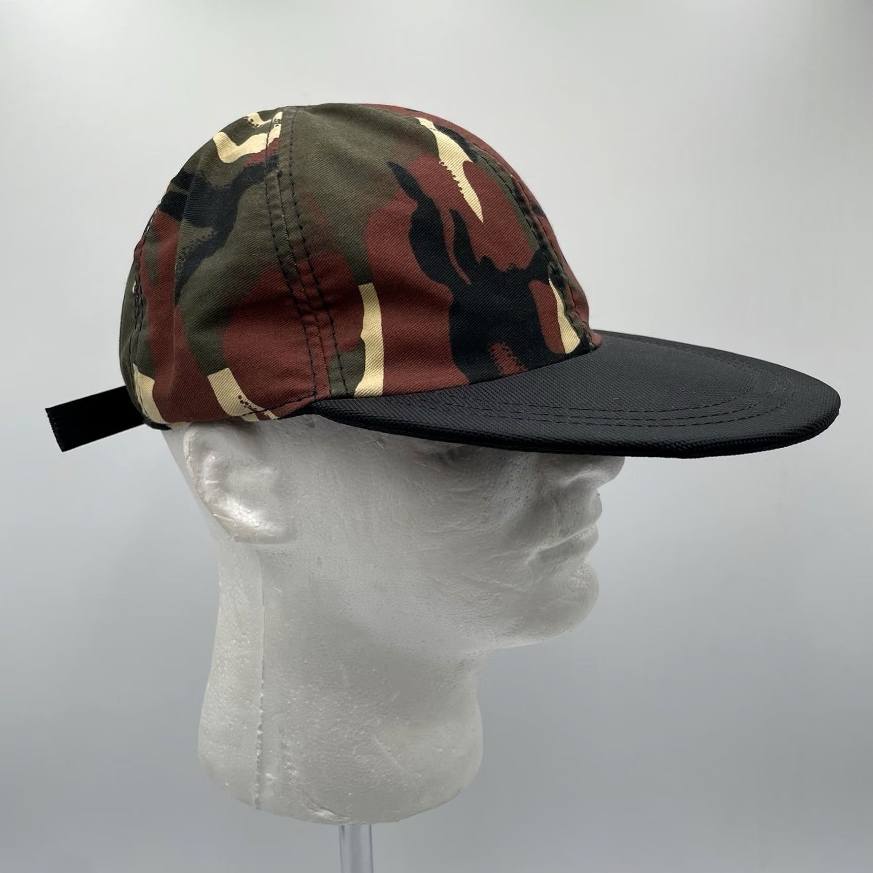 Vintage Creative King Camouflage Nylon 6 Panel Long Bill Strapback Hat USA Made Size ONE SIZE - 2 Thumbnail