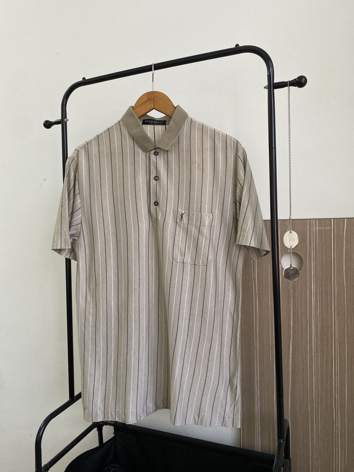 Yves Saint Laurent 🔥 VINTAGE Yves Saint Laurent Pour Homme Polo Colar Shirt 🔥 Size US M / EU 48-50 / 2 - 3 Thumbnail