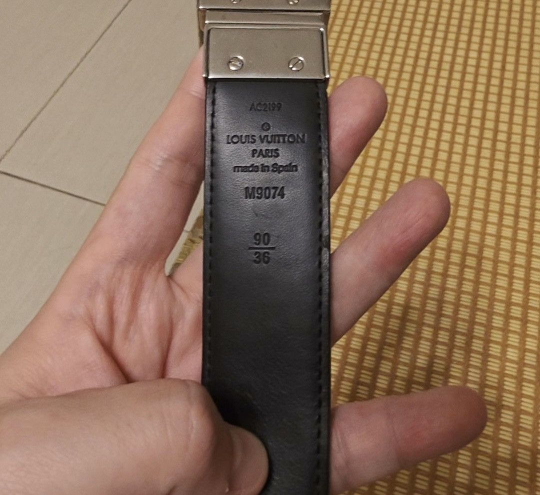 Louis Vuitton LOUIS VUITTON Black Damier Graphite Belt Size ONE SIZE - 6 Thumbnail