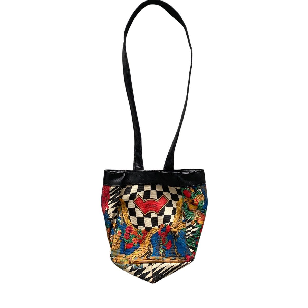Versace Vintage 80s Gianni Versace Checkered Flower Shoulder Bag Size ONE SIZE - 4 Thumbnail