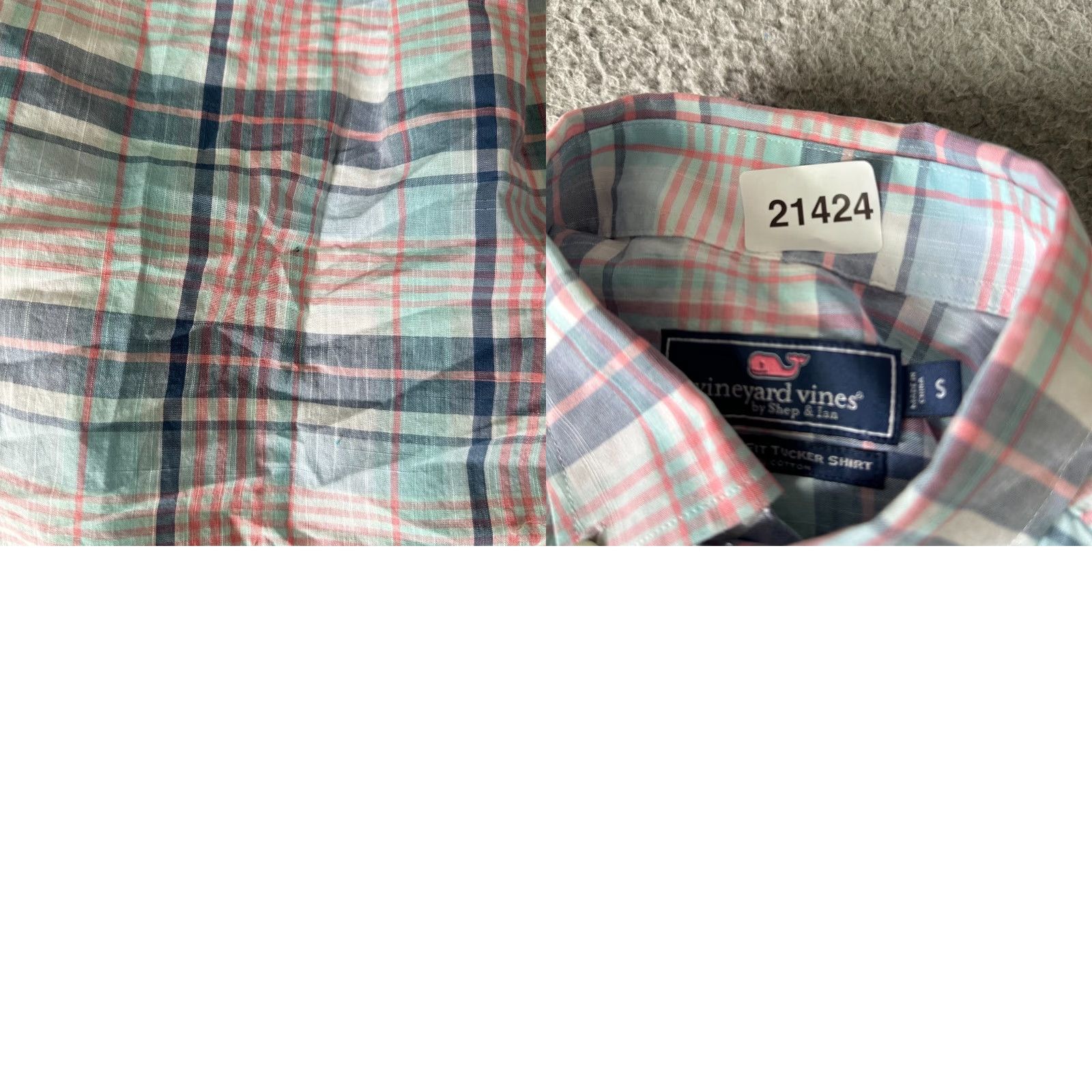 Vineyard Vines Vineyard Vines Shirt Tucker Button-Up Plaid Blue Cotton Mens S - 90s Colorful Logo Long Sleeve Collared Button-Down Small Size US S / EU 44-46 / 1 - 9 Thumbnail