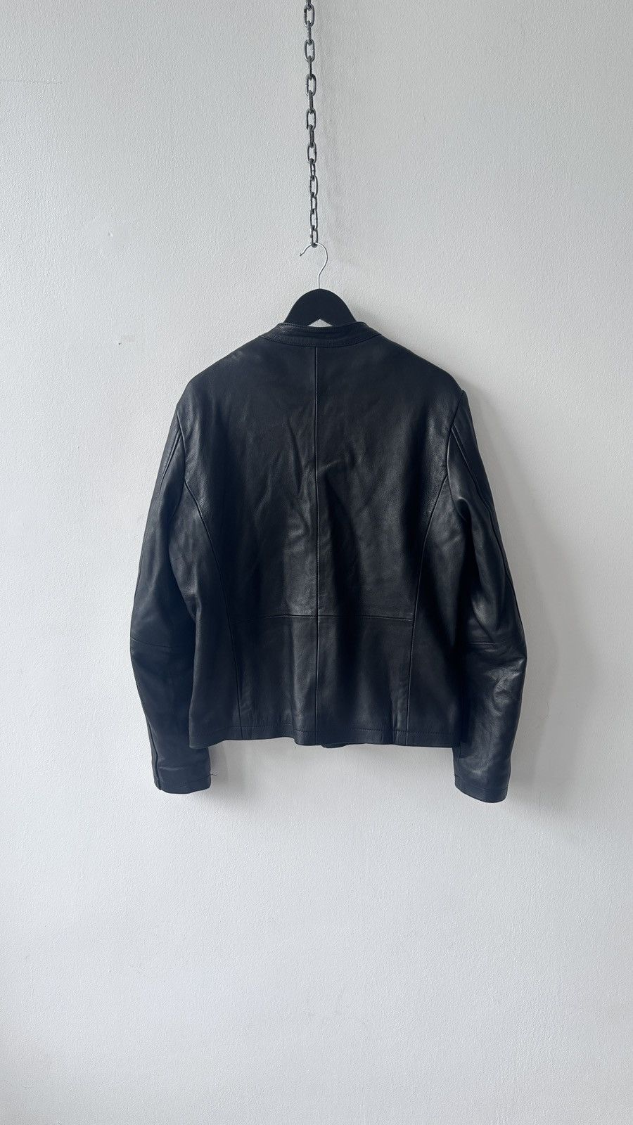 IKKS IKKS Lambskin Leather Jacket Cafe Racer Moto Biker Bomber L Size US L / EU 52-54 / 3 - 14 Thumbnail